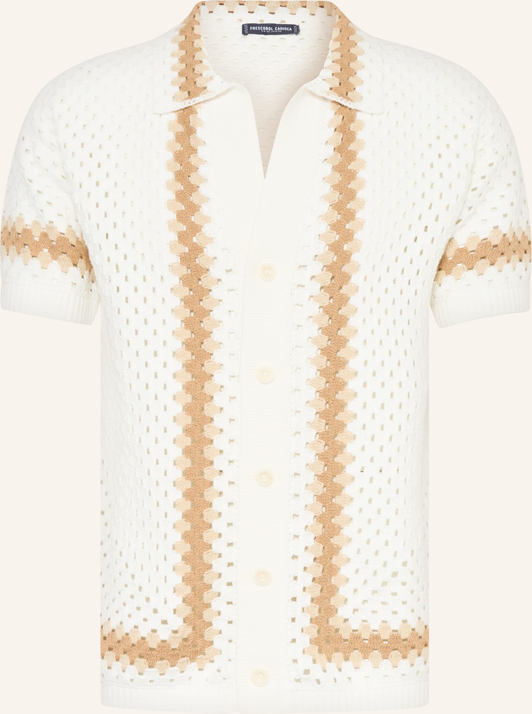 Frescobol Carioca Kurzarm-Hemd Pinto Comfort Fit weiss