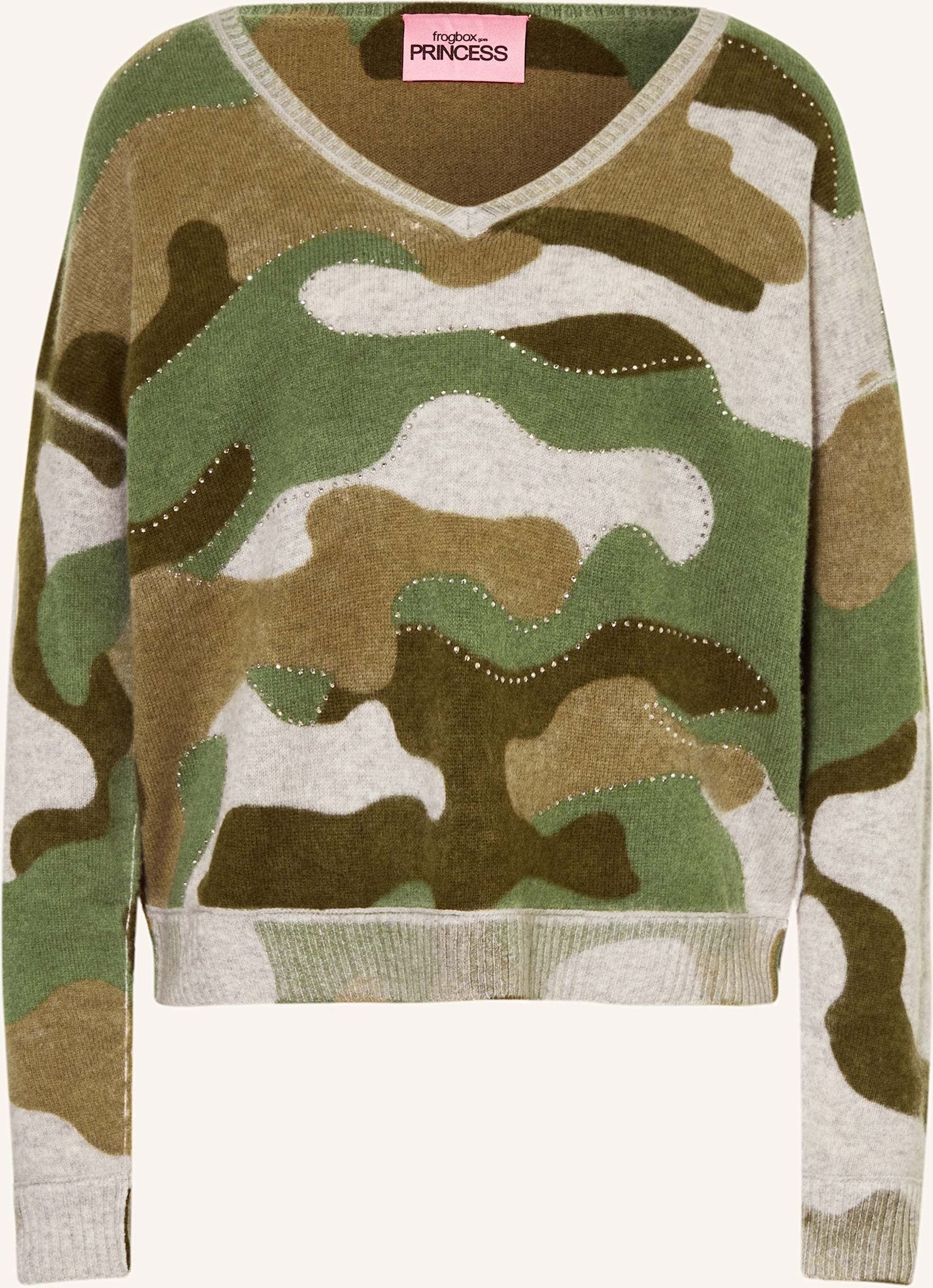 Thumbnail - Frogbox Pullover Aus Merinowolle Mit Schmucksteinen gruen