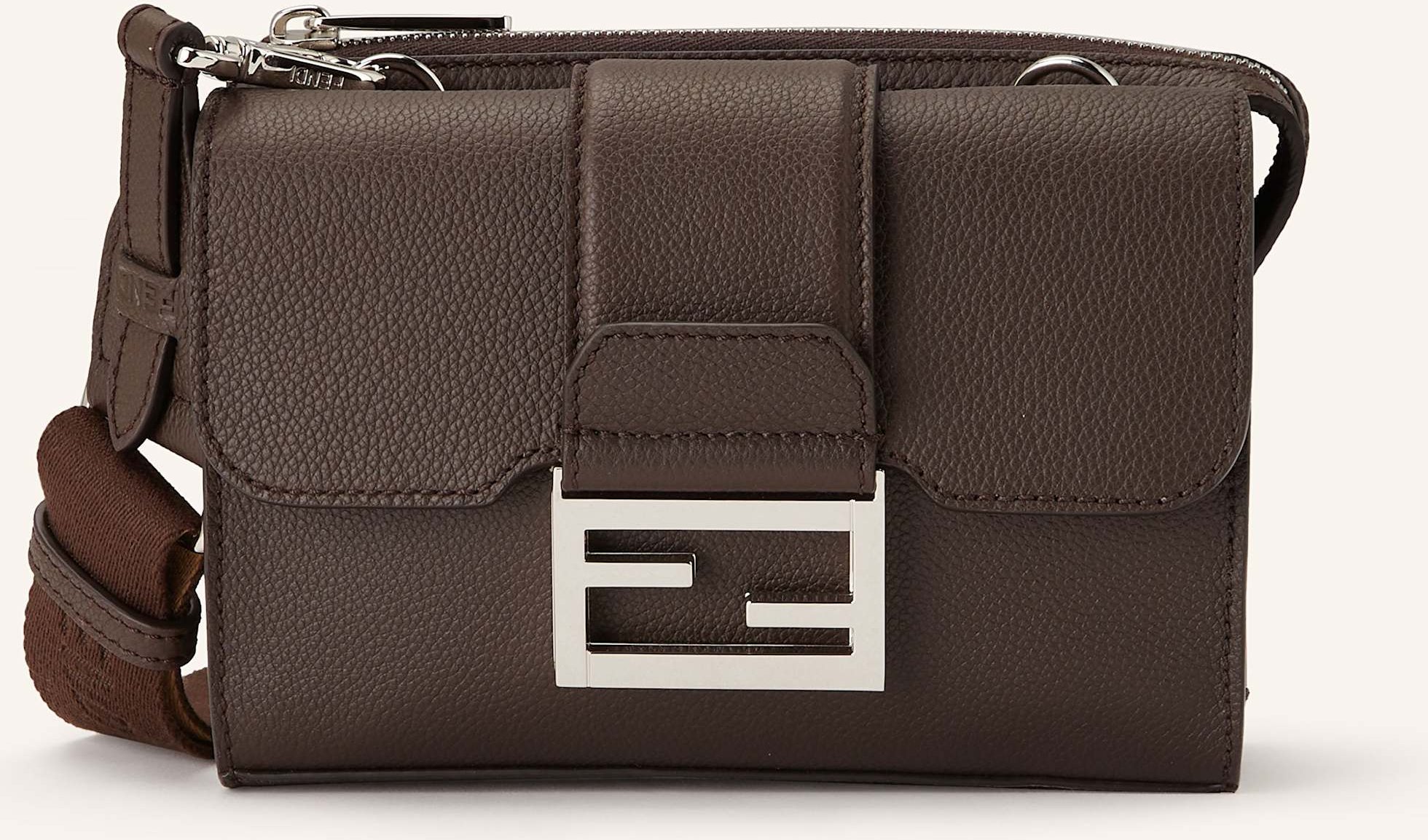 Thumbnail - Fendi Umhängetasche Baguette Double braun