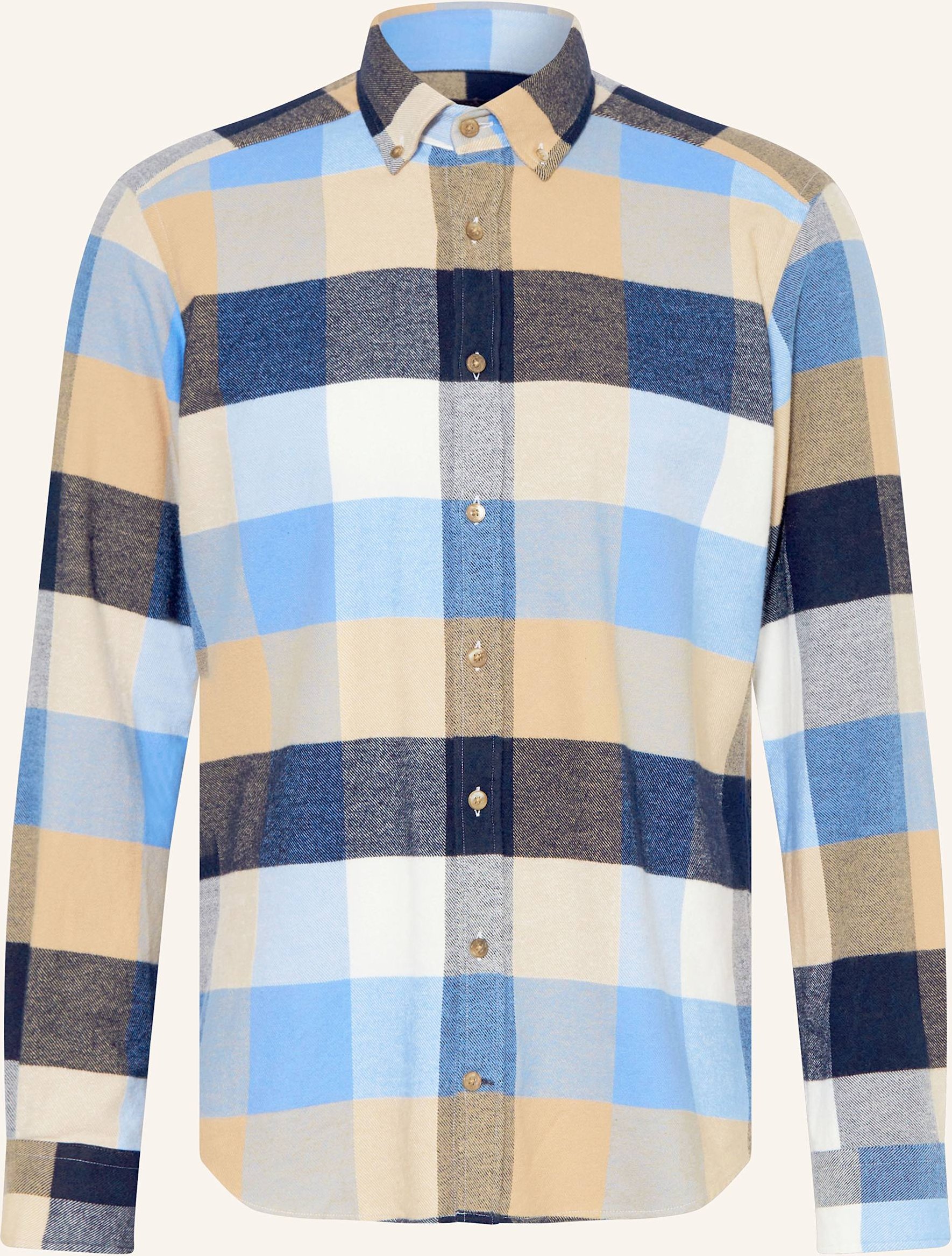 Strokesman's Flanellhemd Regular Fit beige