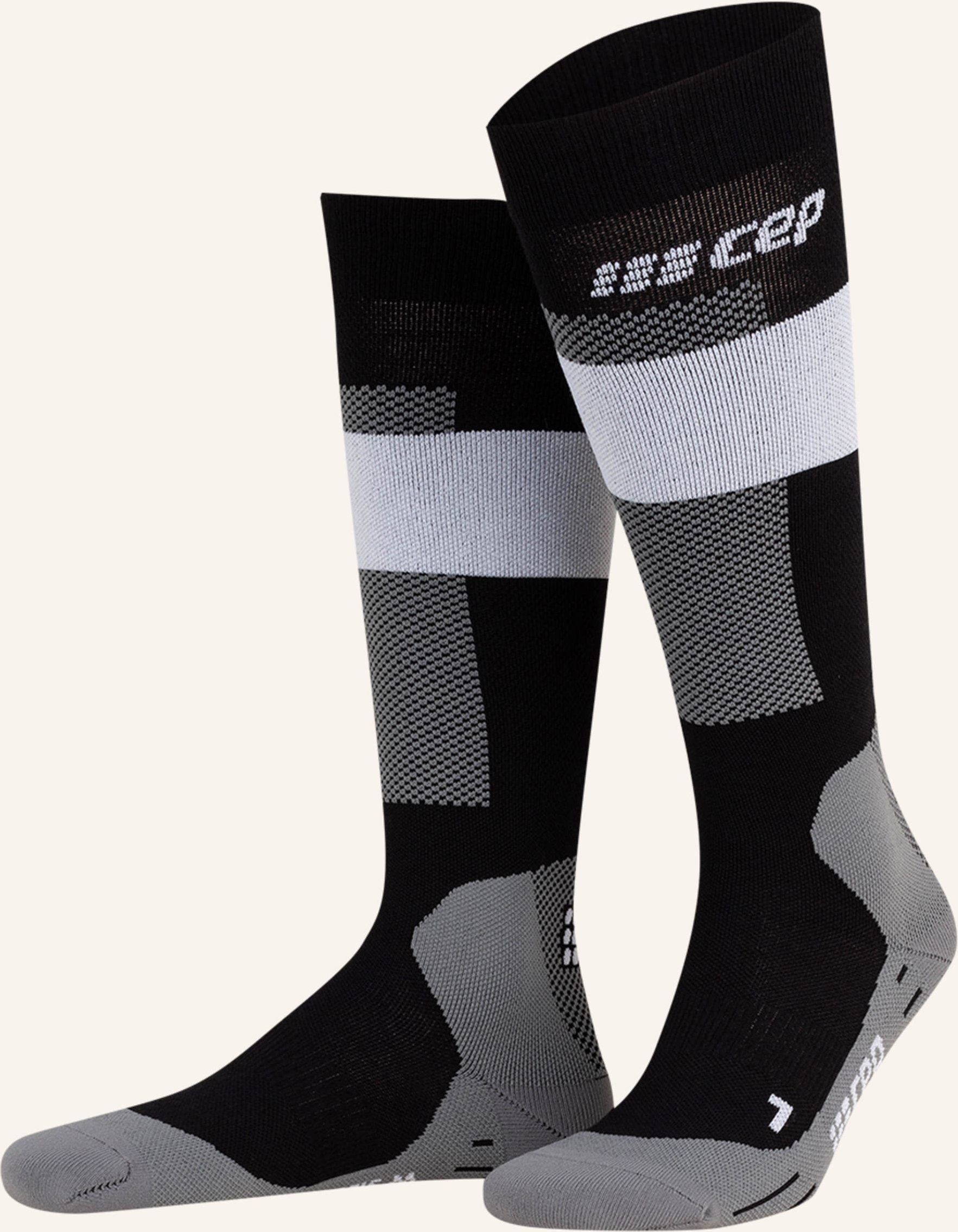 Thumbnail - Cep Skisocken Merino Compression Mit Merinowolle grau