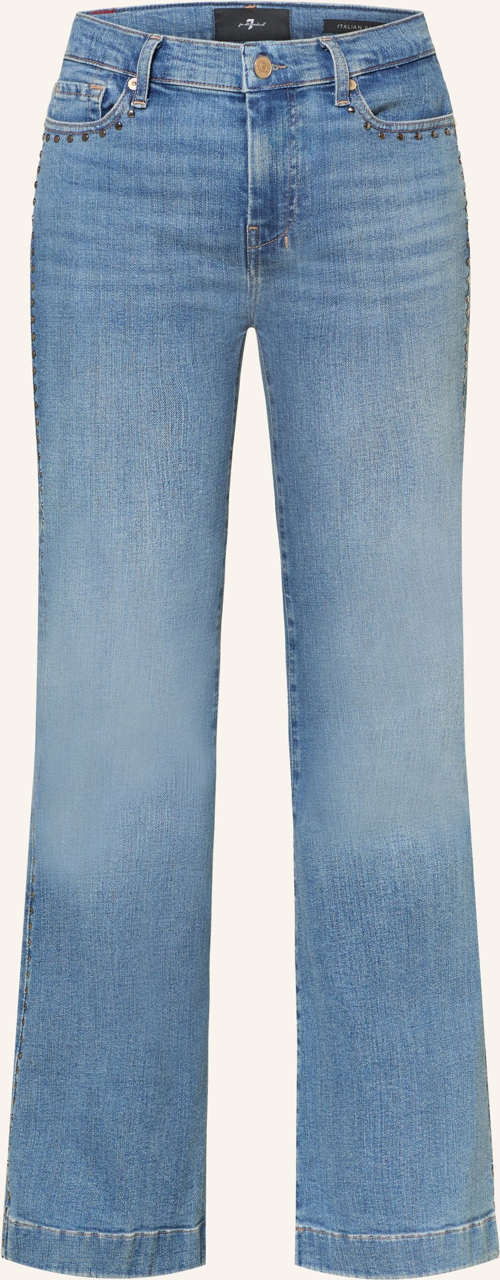 7 For All Mankind Flared Jeans Dojo Tailorless Mit Nieten blau
