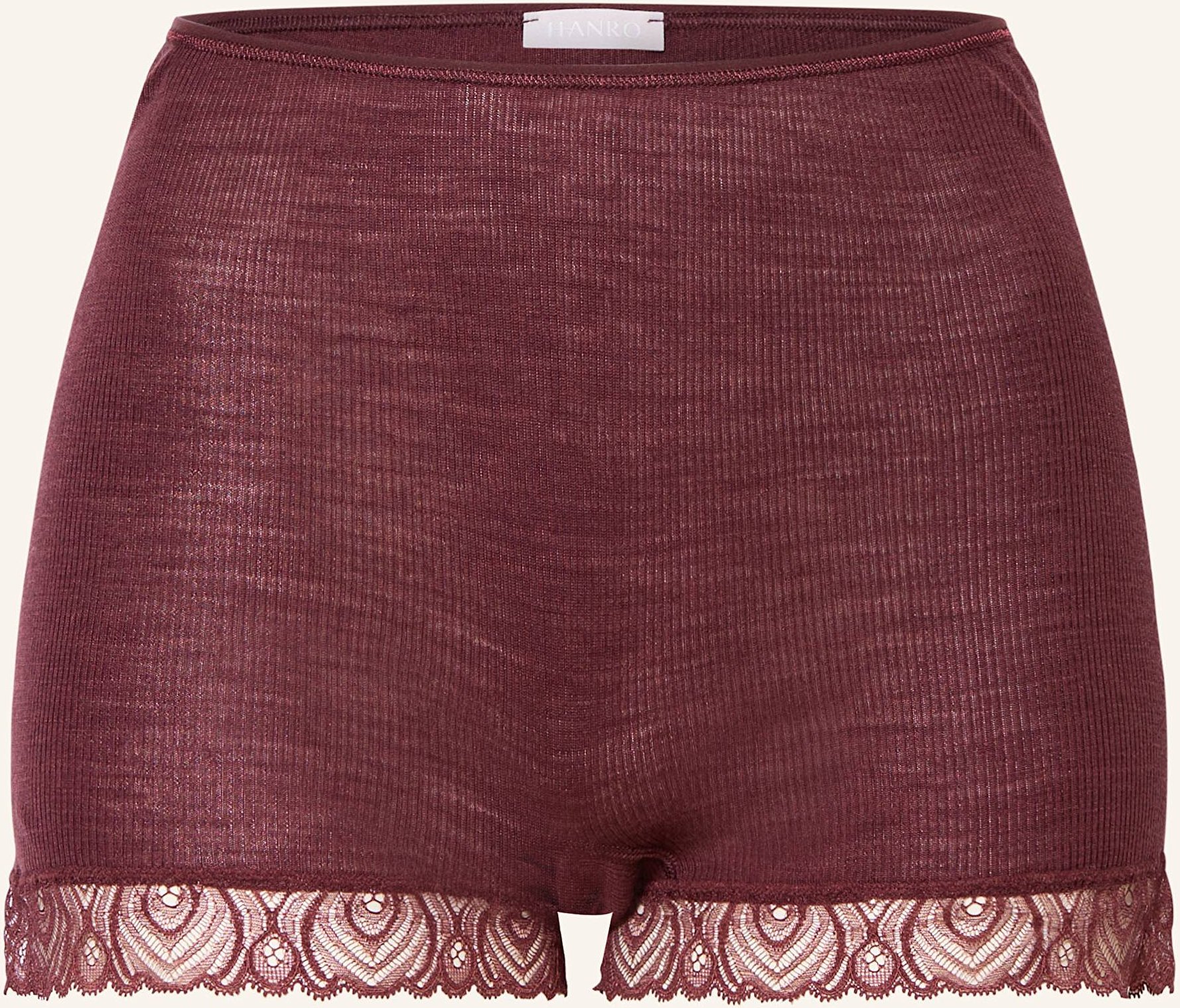 Hanro Panty Woolen Lace Aus Merinowolle Mit Spitze braun