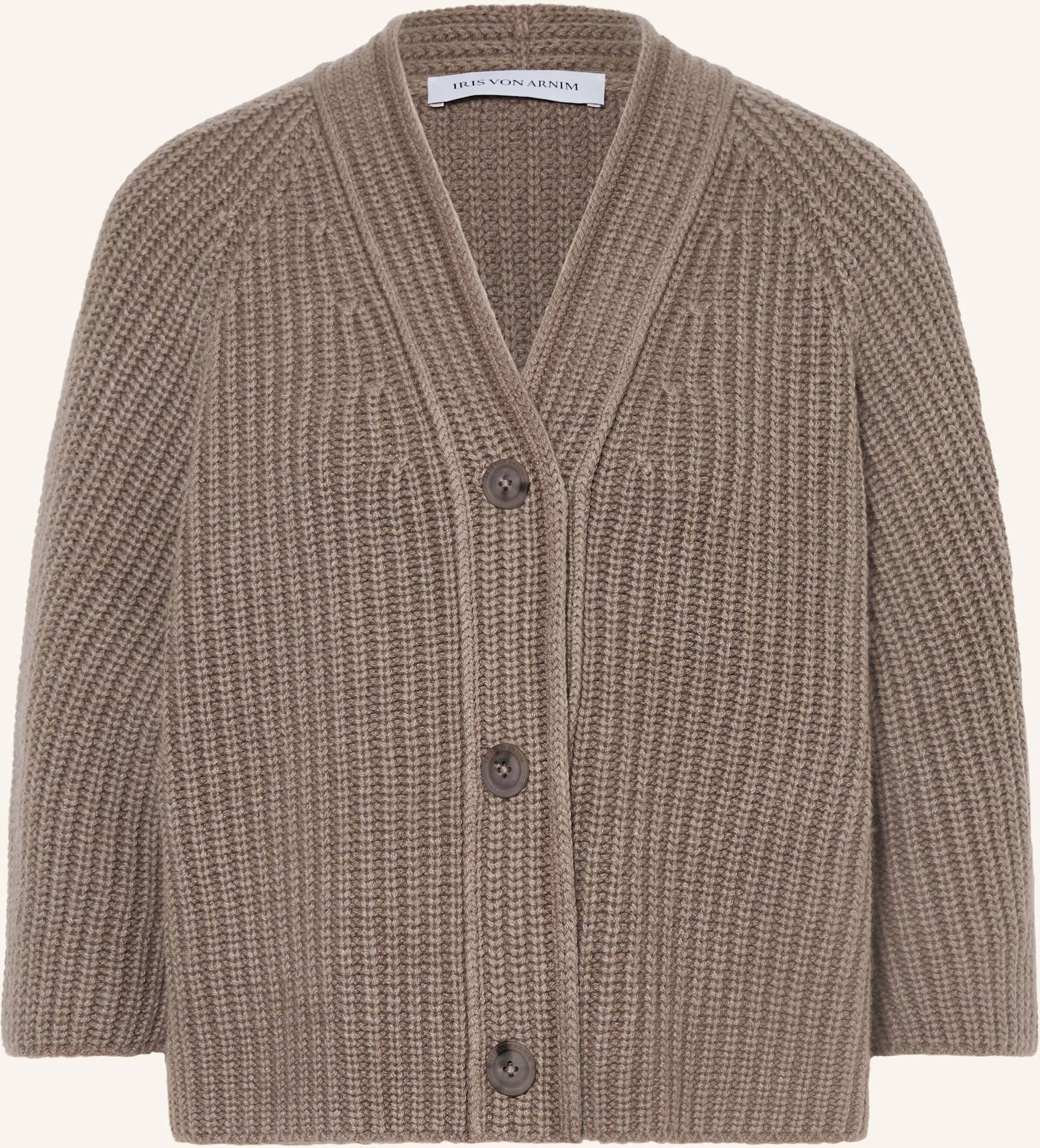 Iris Von Arnim Strickjacke Fallou Mit 3/4-Arm grau