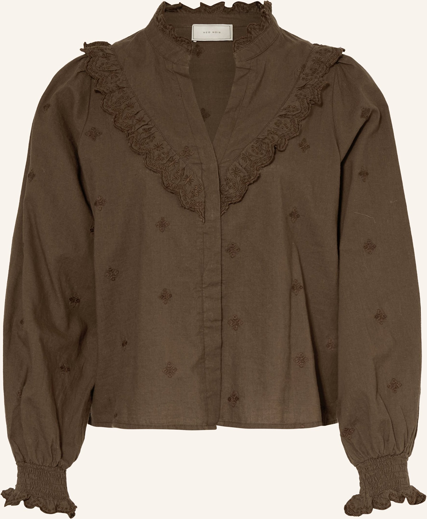Neo Noir Bluse Mit Rüschen braun