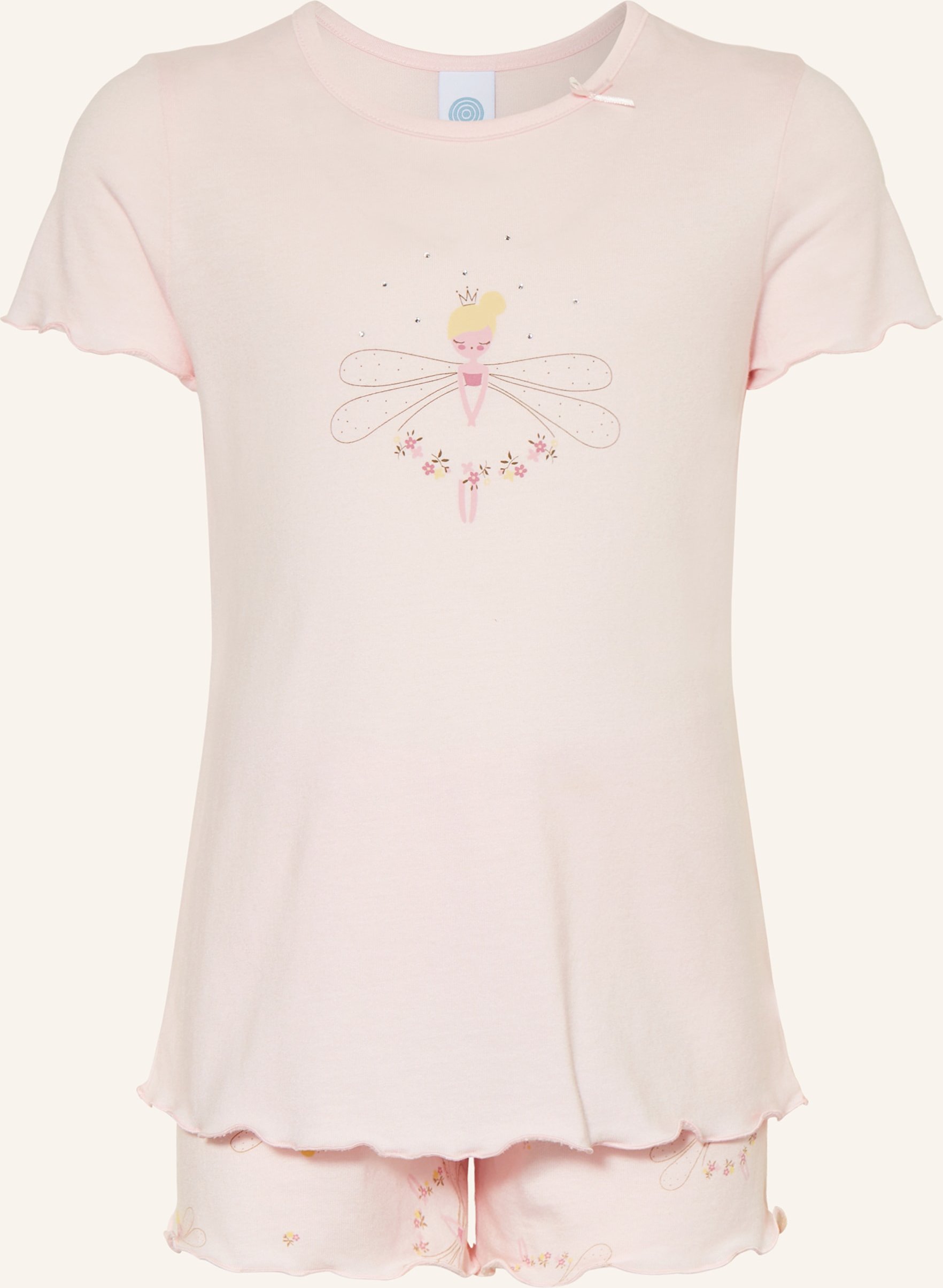 Sanetta Shorty-Schlafanzug Mit Schmucksteinen rosa