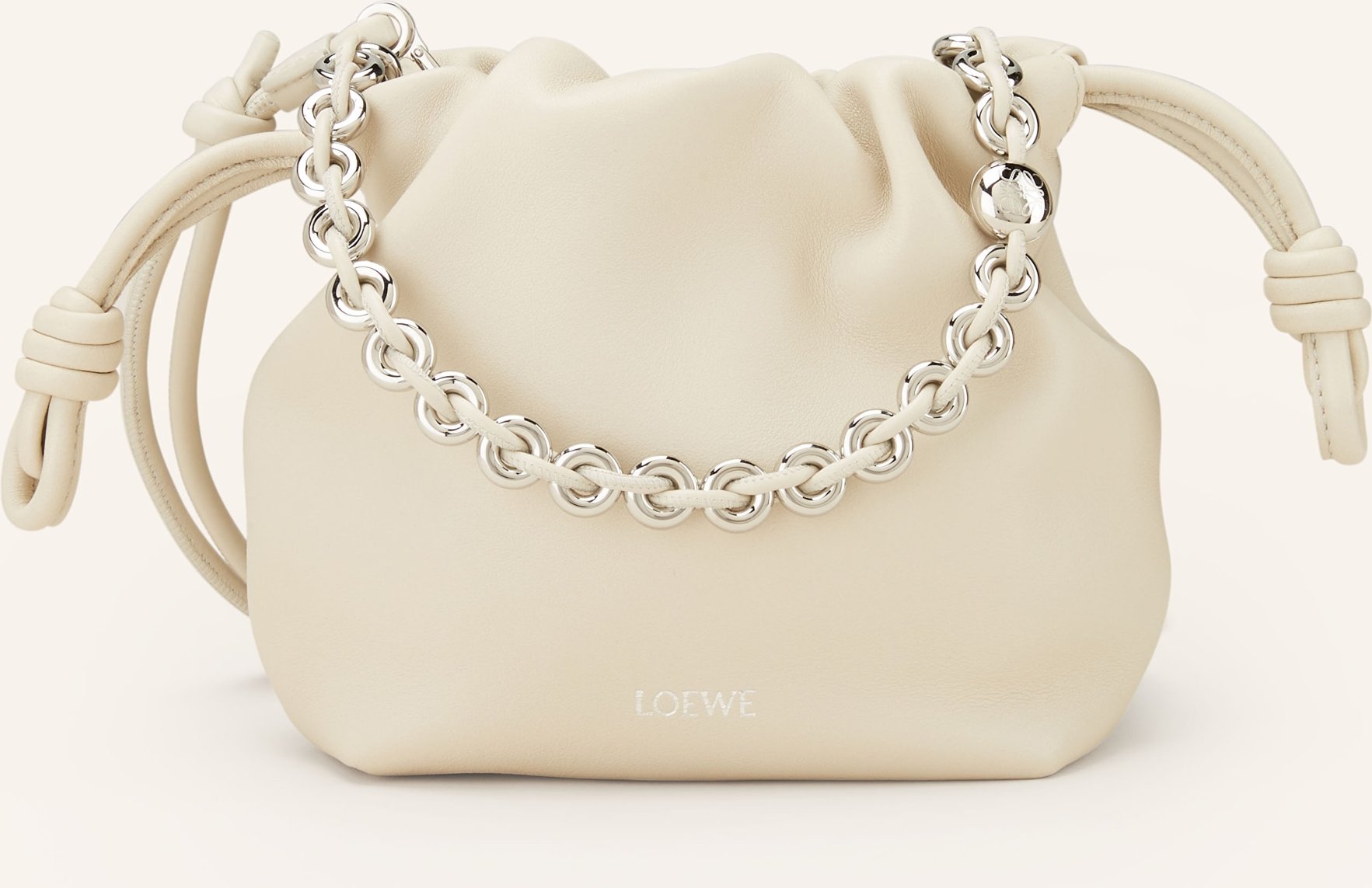 Loewe Schultertasche Flamenco weiss