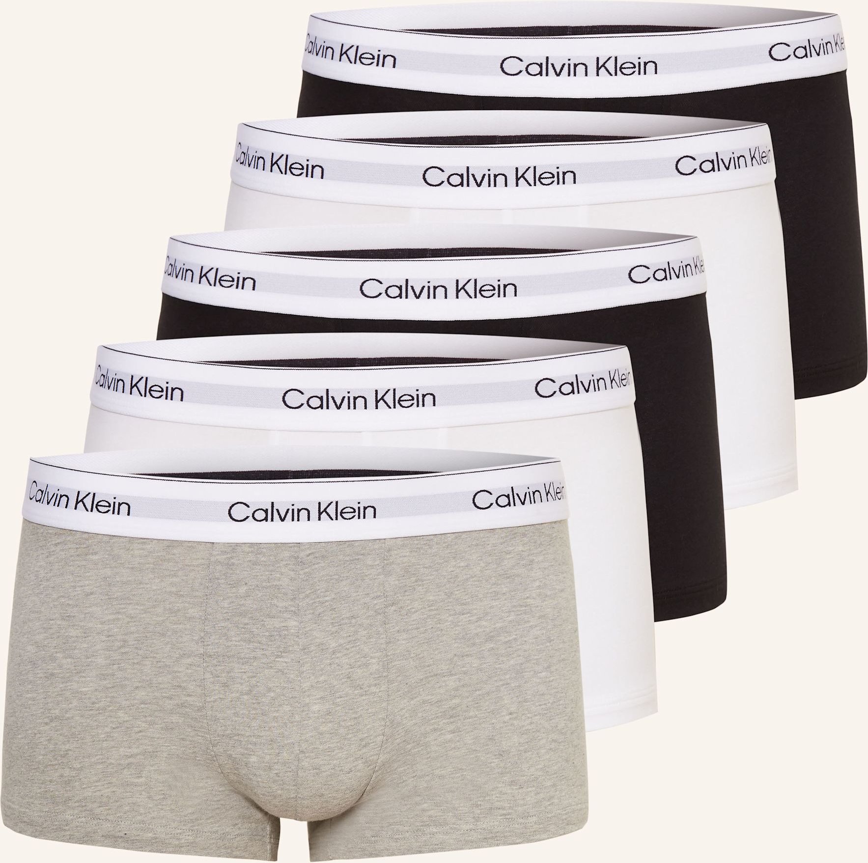 Calvin Klein 5er-Pack Boxershorts Icon Cotton Stretch Low Rise weiss