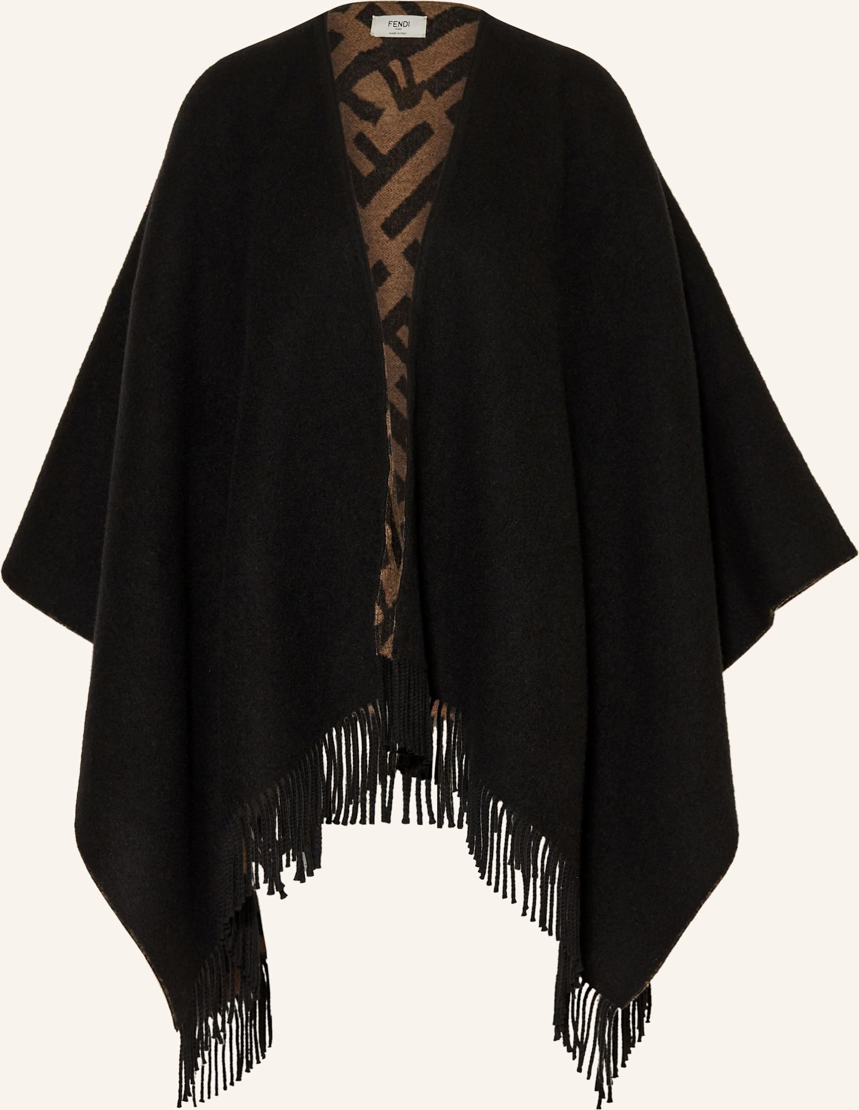 Fendi Poncho Mit Cashmere braun
