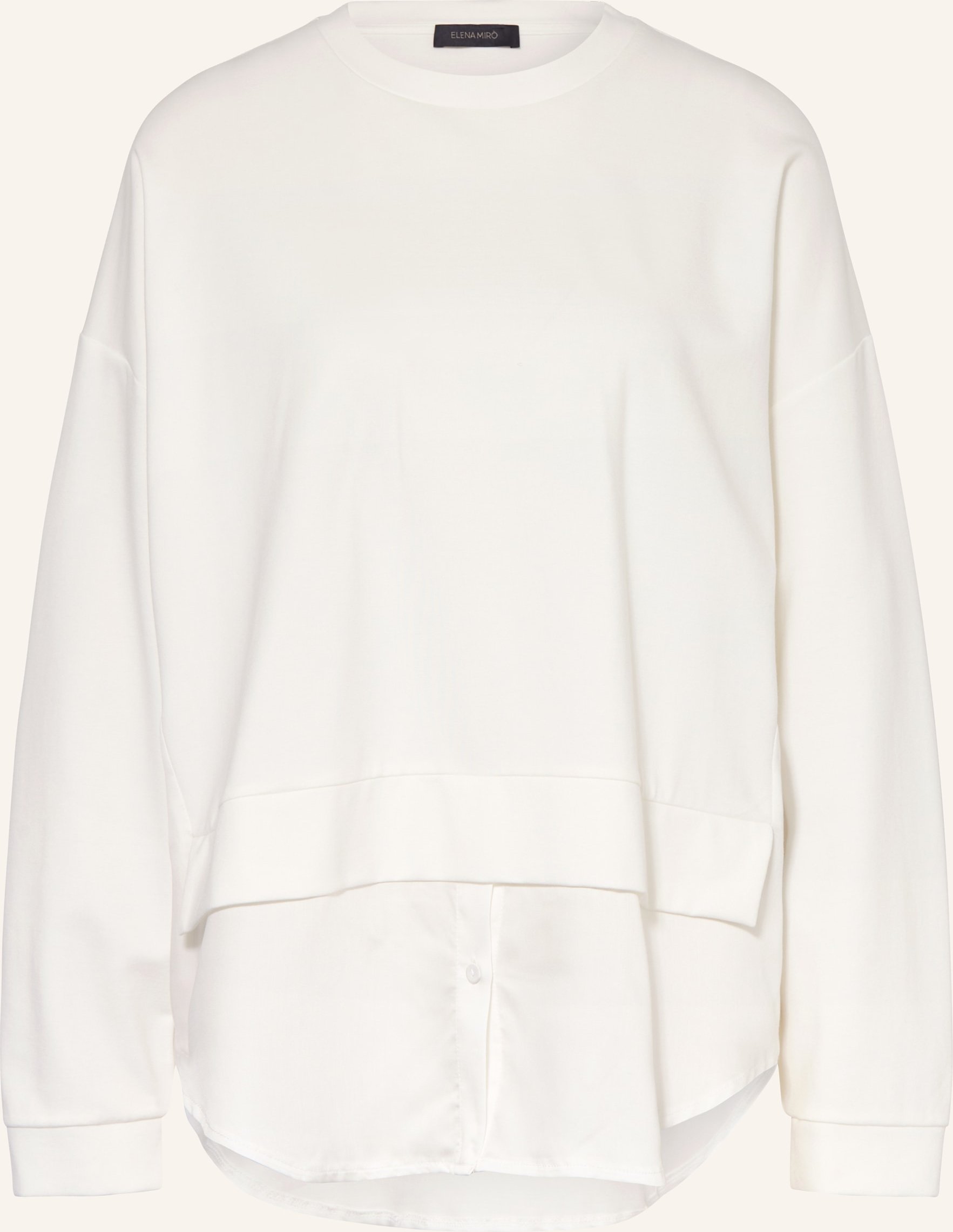 Elena Miro Sweatshirt Im Materialmix weiss