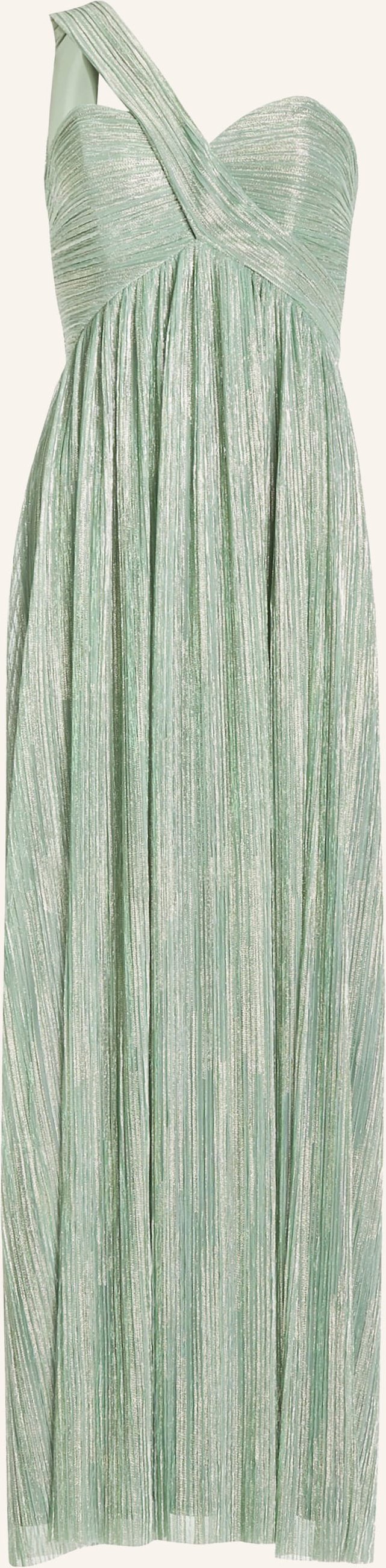 Swing Abendkleid Mit Glitzergarn Und Plissees gruen