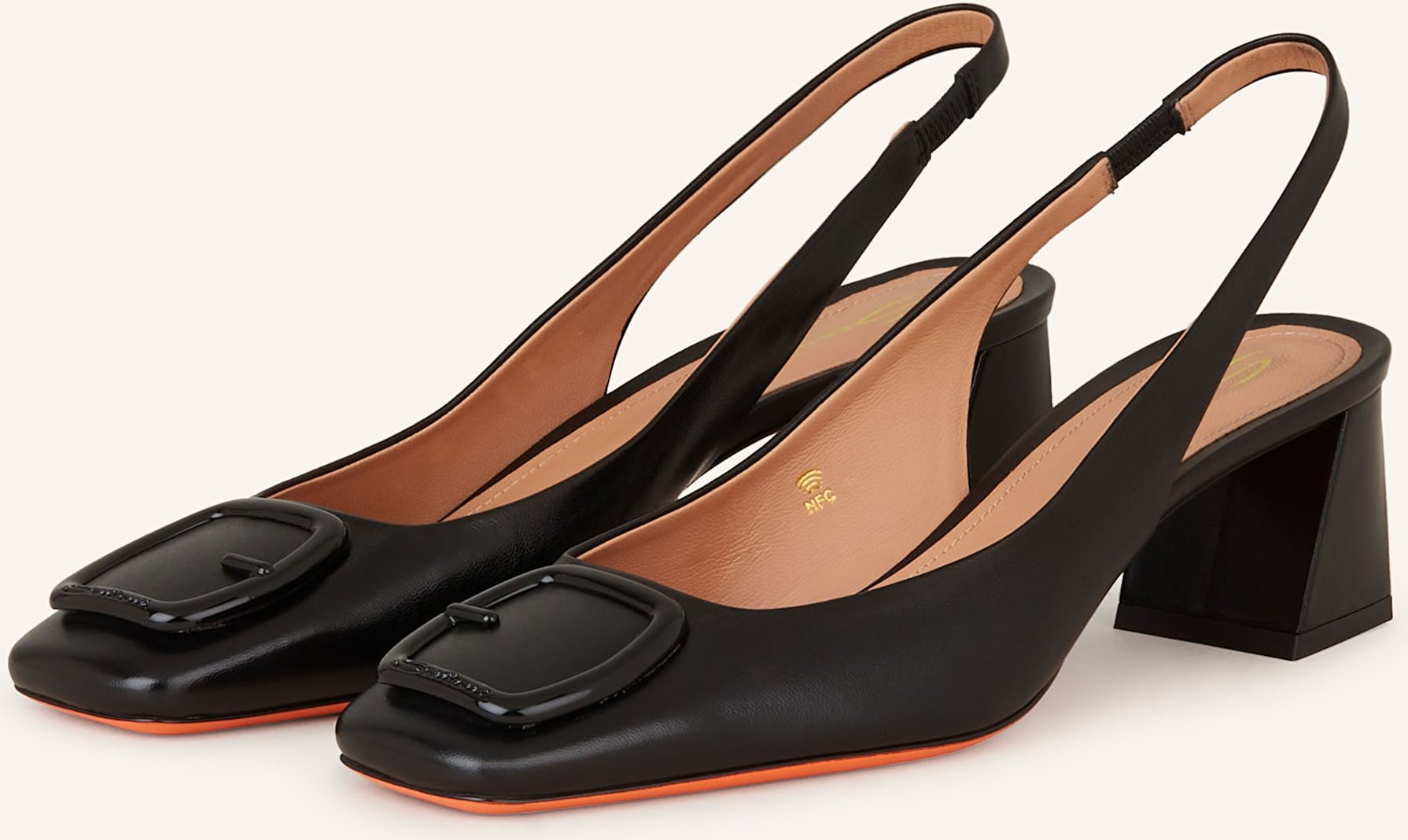 Santoni Slingpumps Lemon schwarz