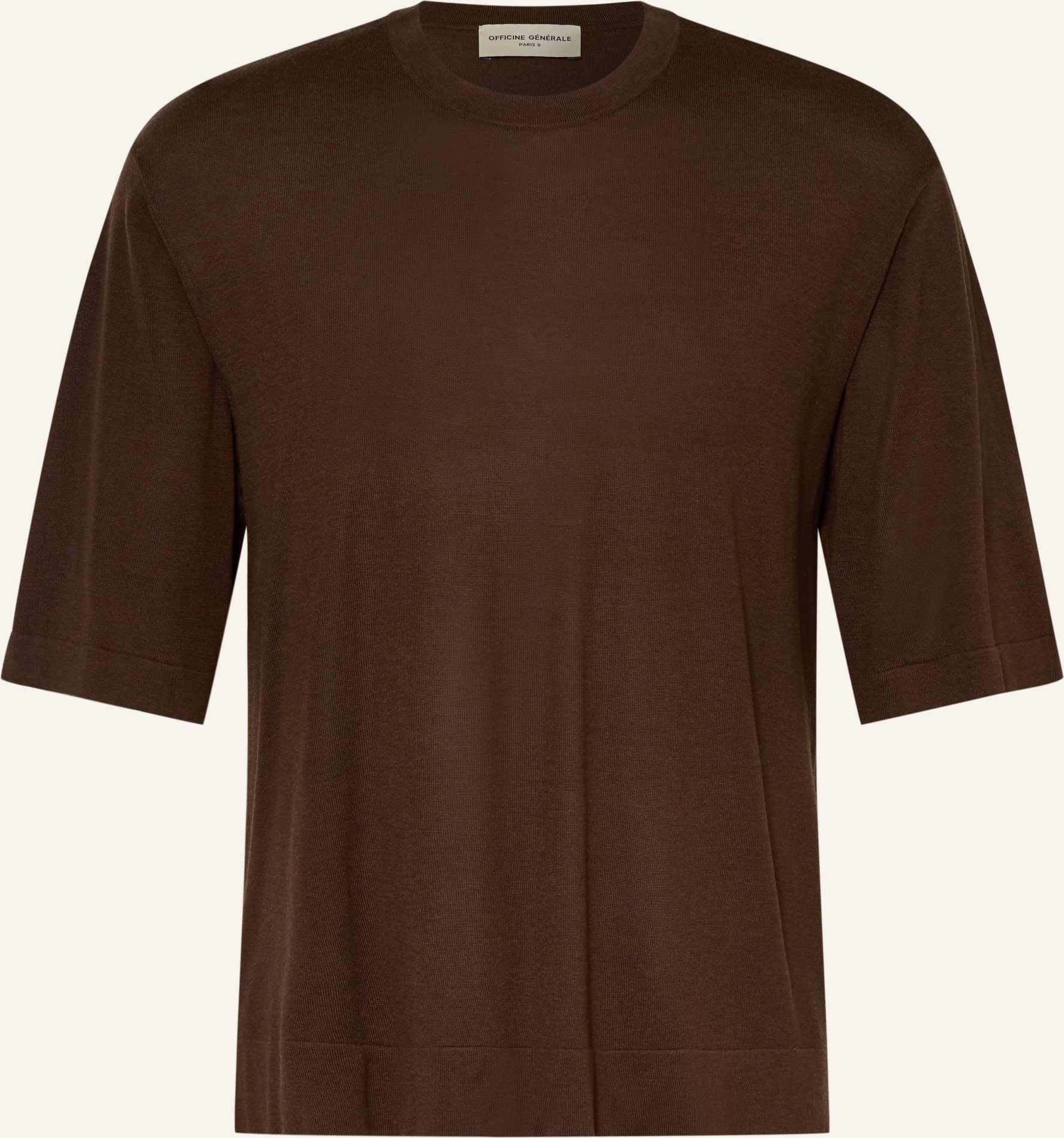 Officine Générale T-Shirt Mit Leinen braun