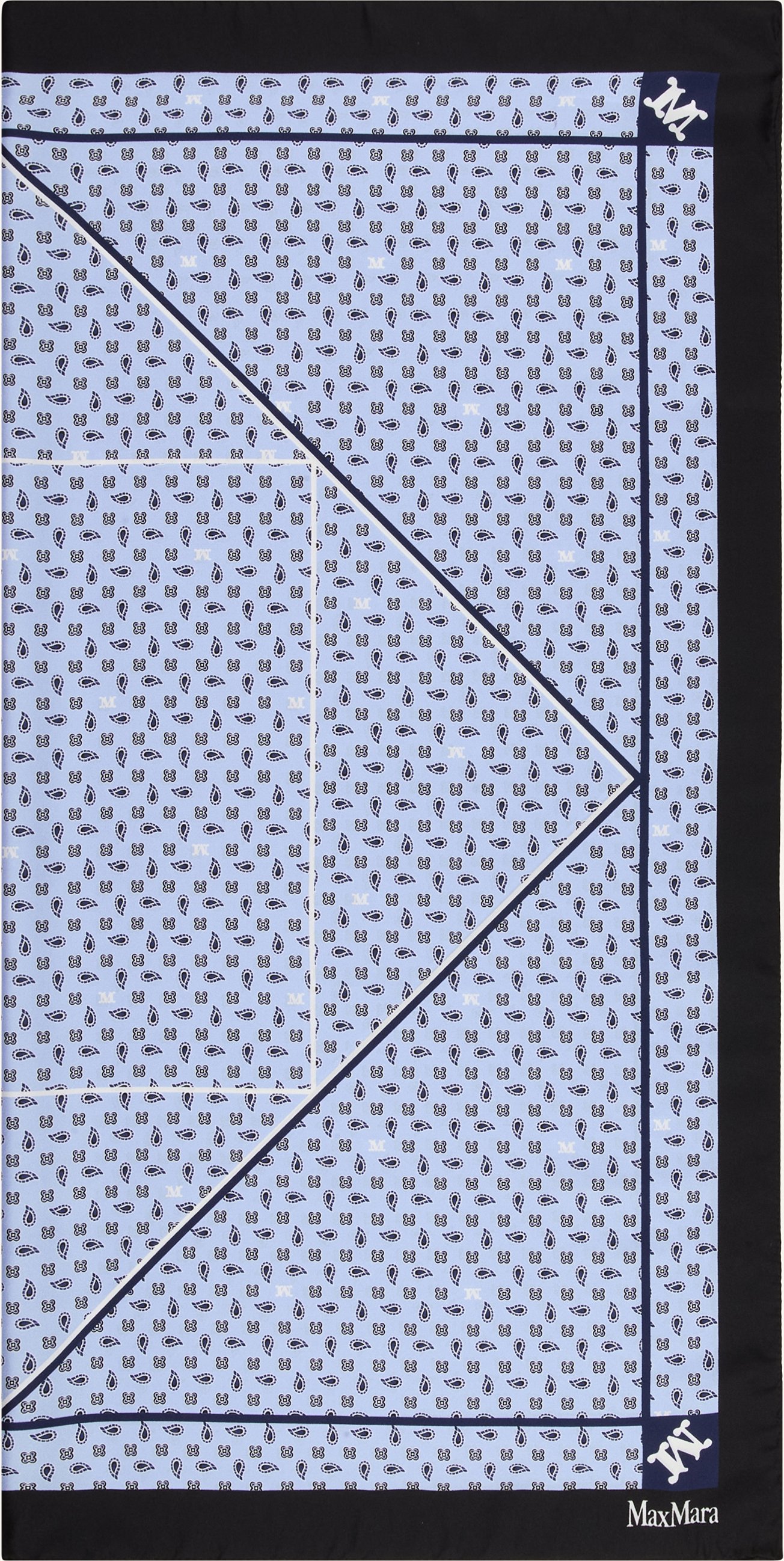 Max Mara Seidentuch Acarre blau