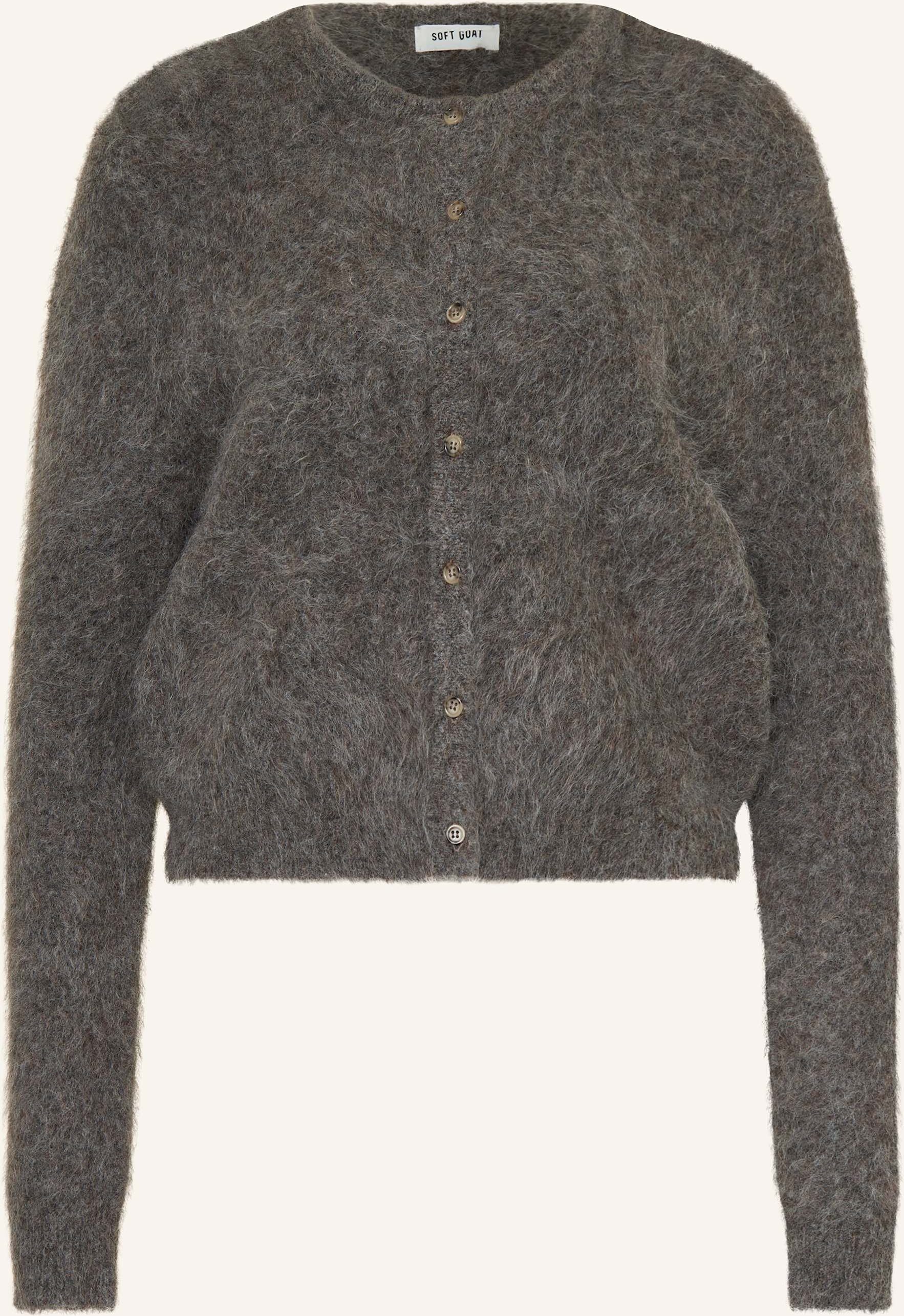 Thumbnail - Soft Goat Strickjacke Aus Alpaka grau