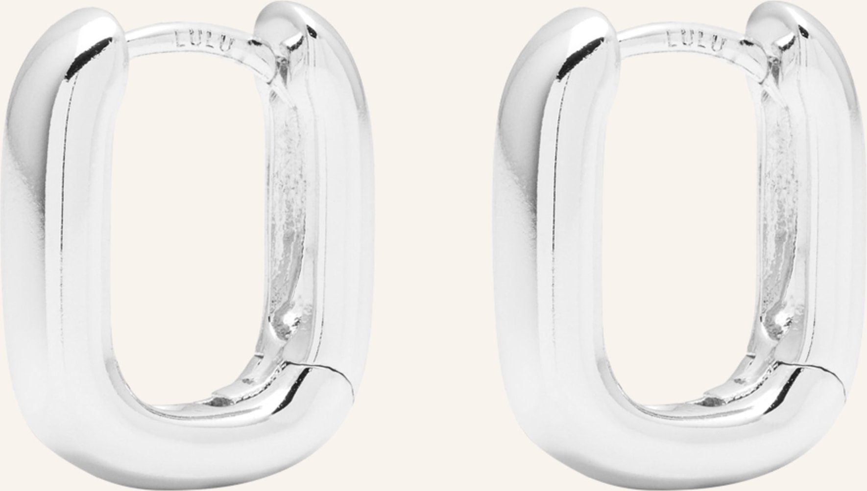 Lulu Copenhagen Creolen Chunky Square silber