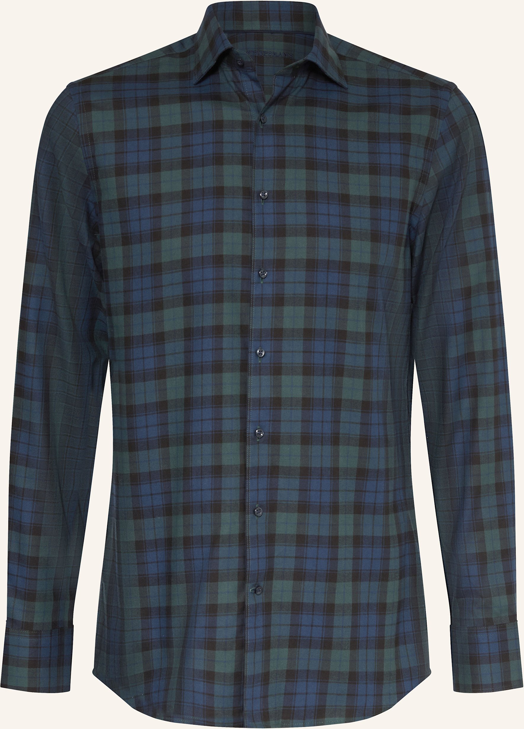 Thumbnail - Strokesman's Flanellhemd Regular Fit gruen