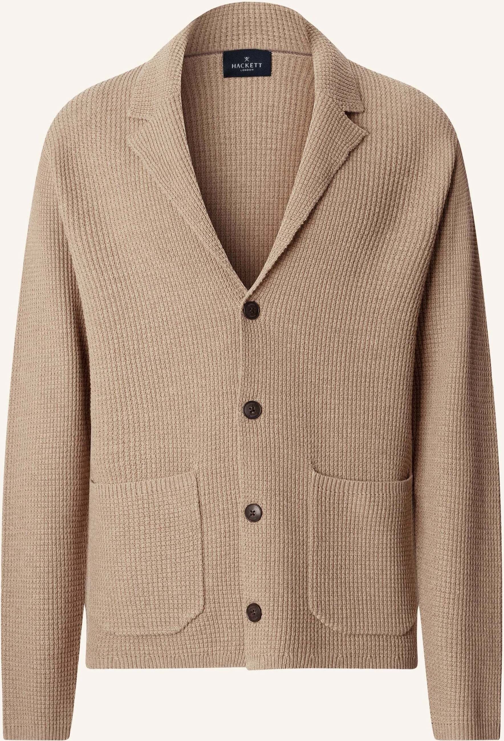 Hackett London Strickjacken Cardigan Soft Knit Blazer beige