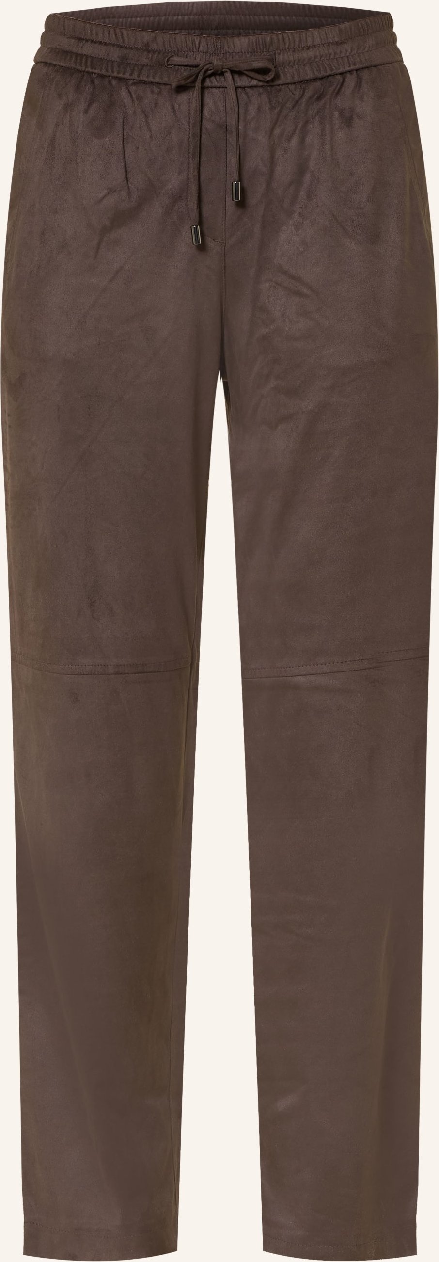 Comma Hose In Lederoptik braun