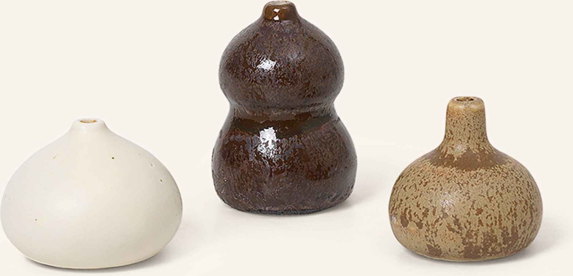 Ferm Living 3er-Set Vasen Komo beige