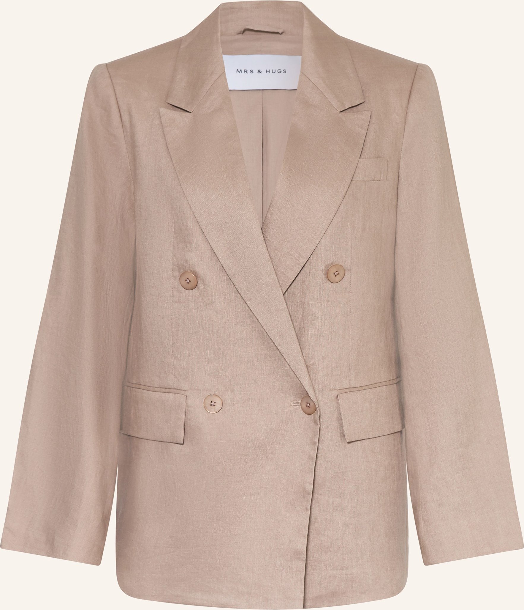 Mrs & Hugs Leinenblazer beige