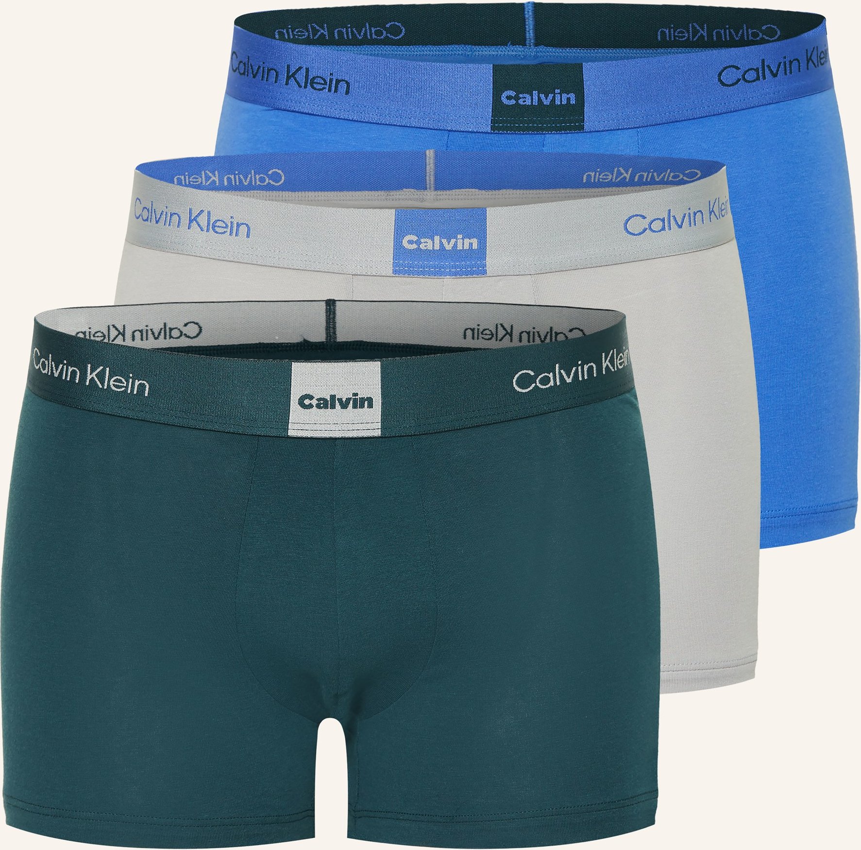 Calvin Klein 3er-Pack Boxershorts Icon Logo Graphic blau