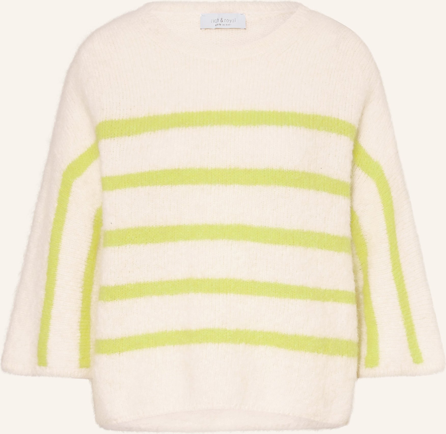 Rich & Royal Alpaka-Pullover Mit 3/4-Arm gruen