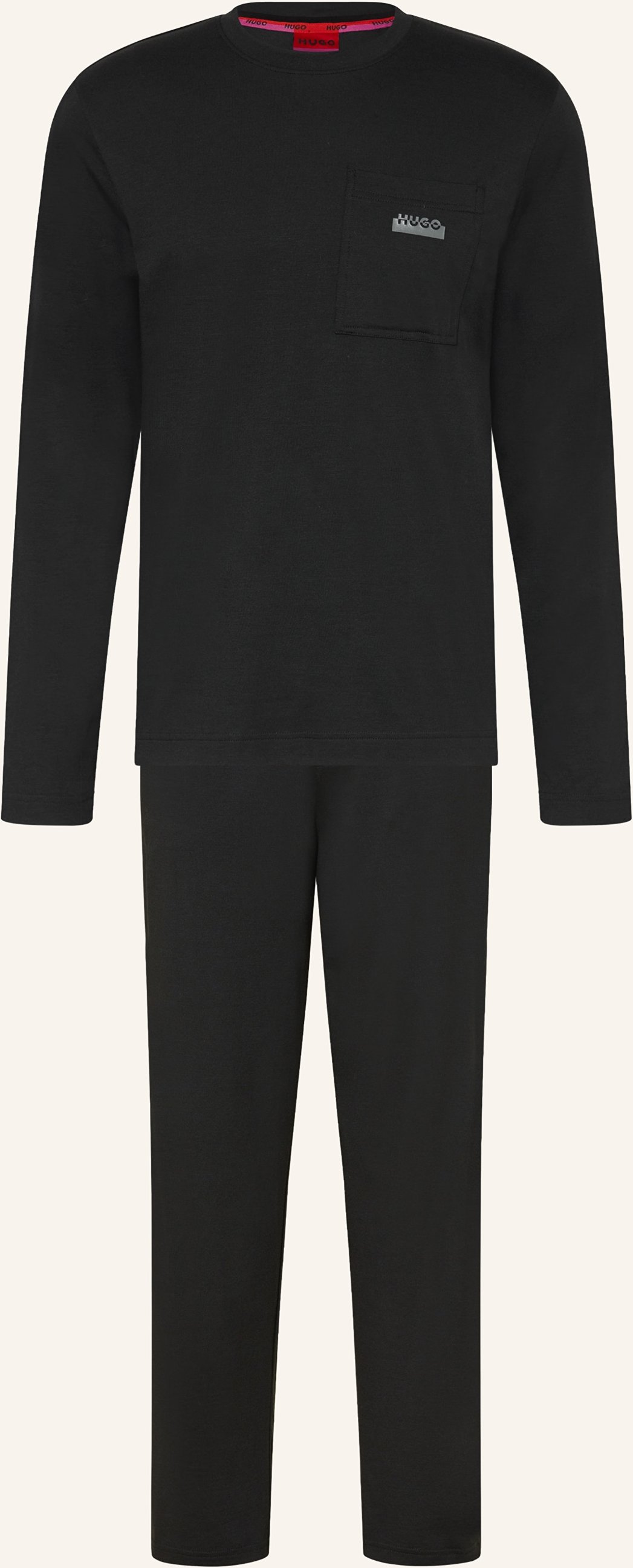 Hugo Schlafanzug Nocto Long schwarz