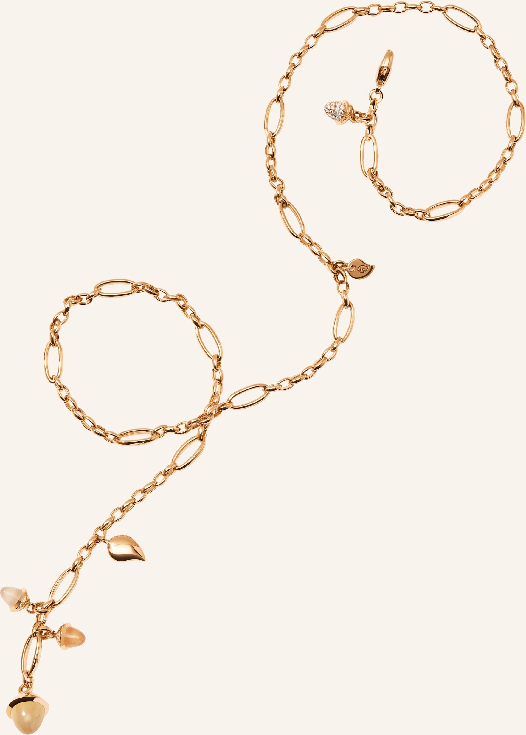Tamara Comolli Halskette Necklace Mikado Delicate 51 Cm 'Camel' With Diamond Pavé Camel Mit Diamant Pavé rosegold