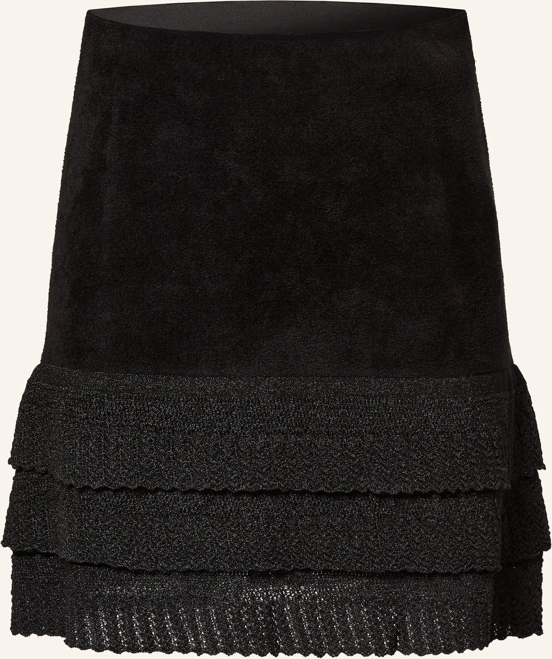 Claudie Pierlot Frottee-Rock Marcelina Mit Spitze schwarz