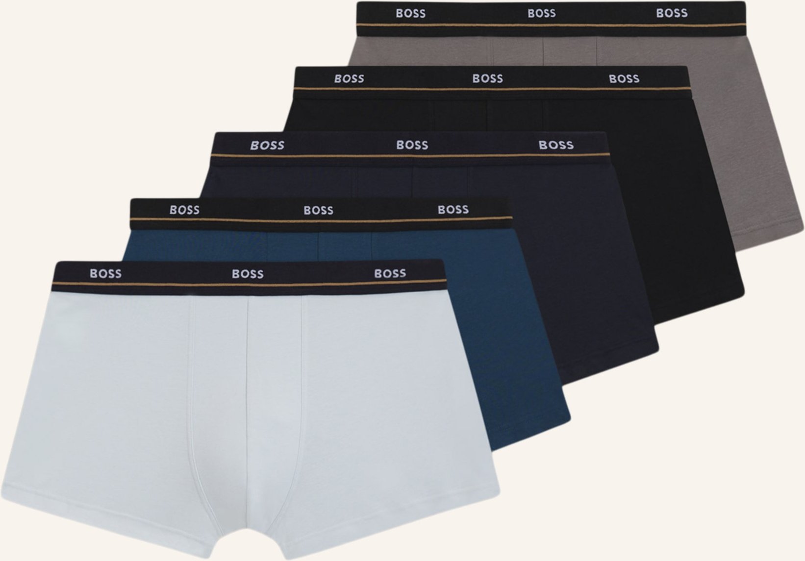 Thumbnail - Boss Boxershort Trunk 5p Essential schwarz