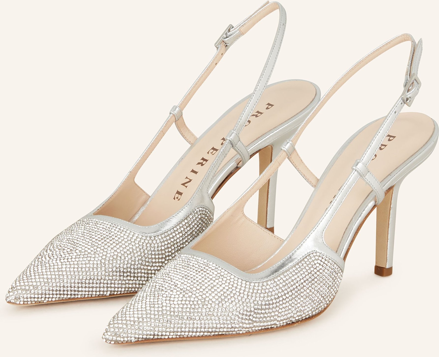 Prosperine Slingpumps Mit Schmucksteinen silber