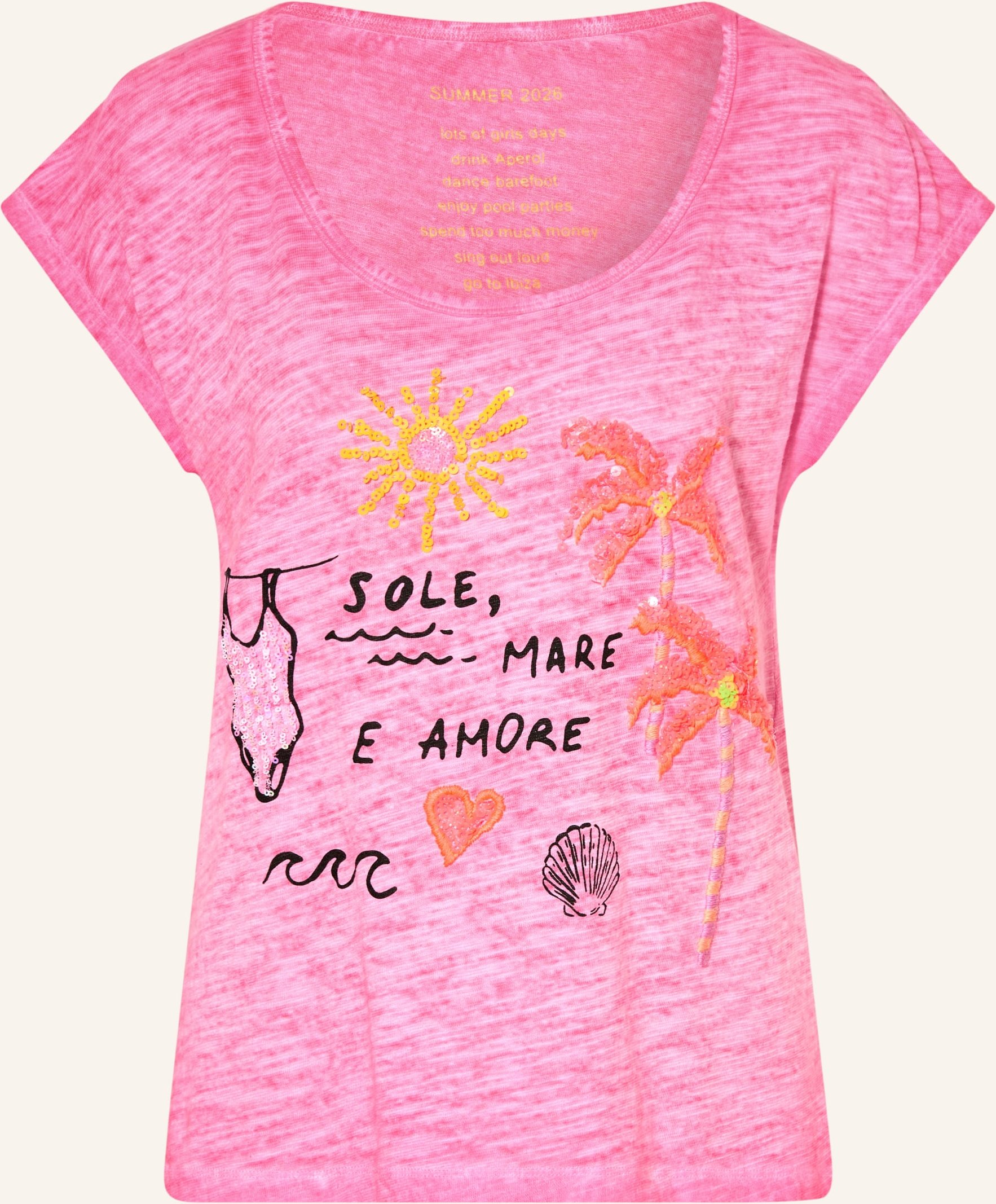 Grace T-Shirt Mit Pailletten pink