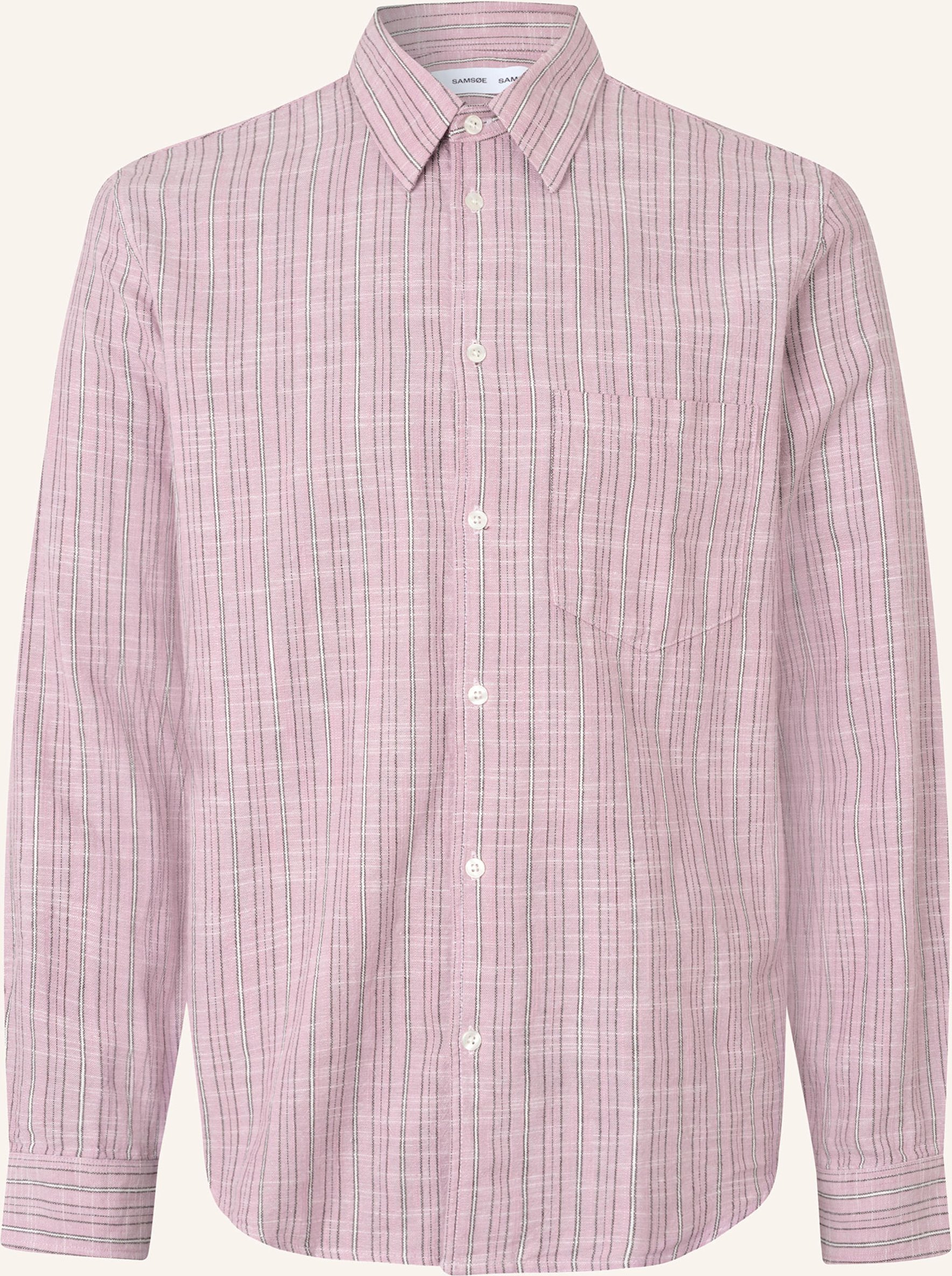 Samsøe Samsøe Hemd Liam Comfort Fit Mit Leinen rosa
