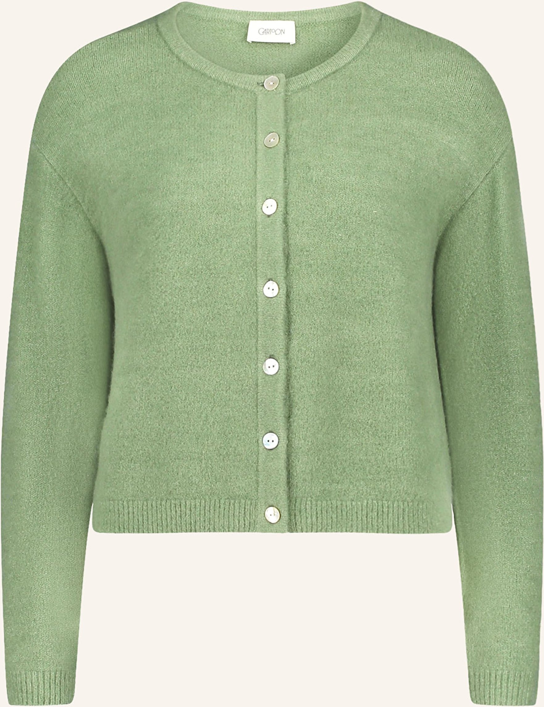 Cartoon Strickjacke gruen