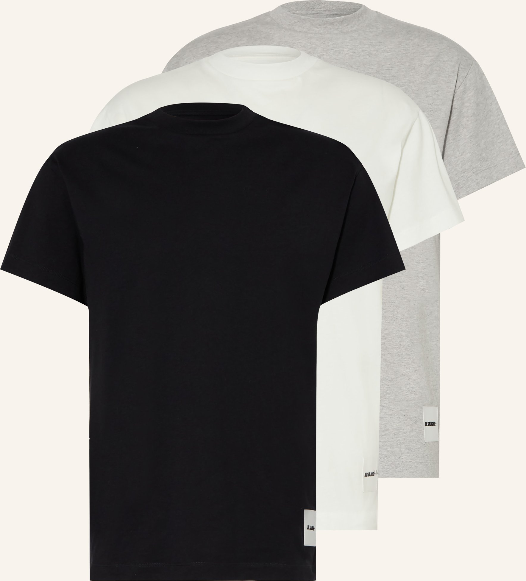 Jil Sander 3er-Pack T-Shirts schwarz