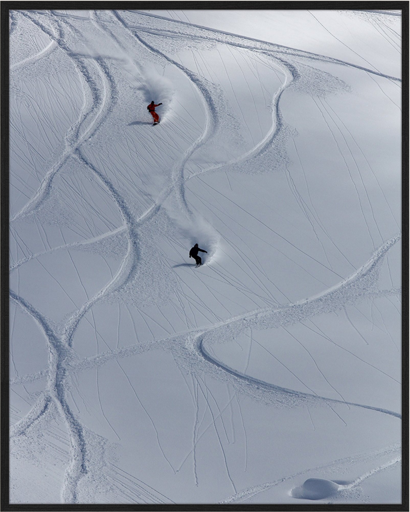 Any Image Wandbild Adrenalin Im Schnee Mit Rahmen schwarz