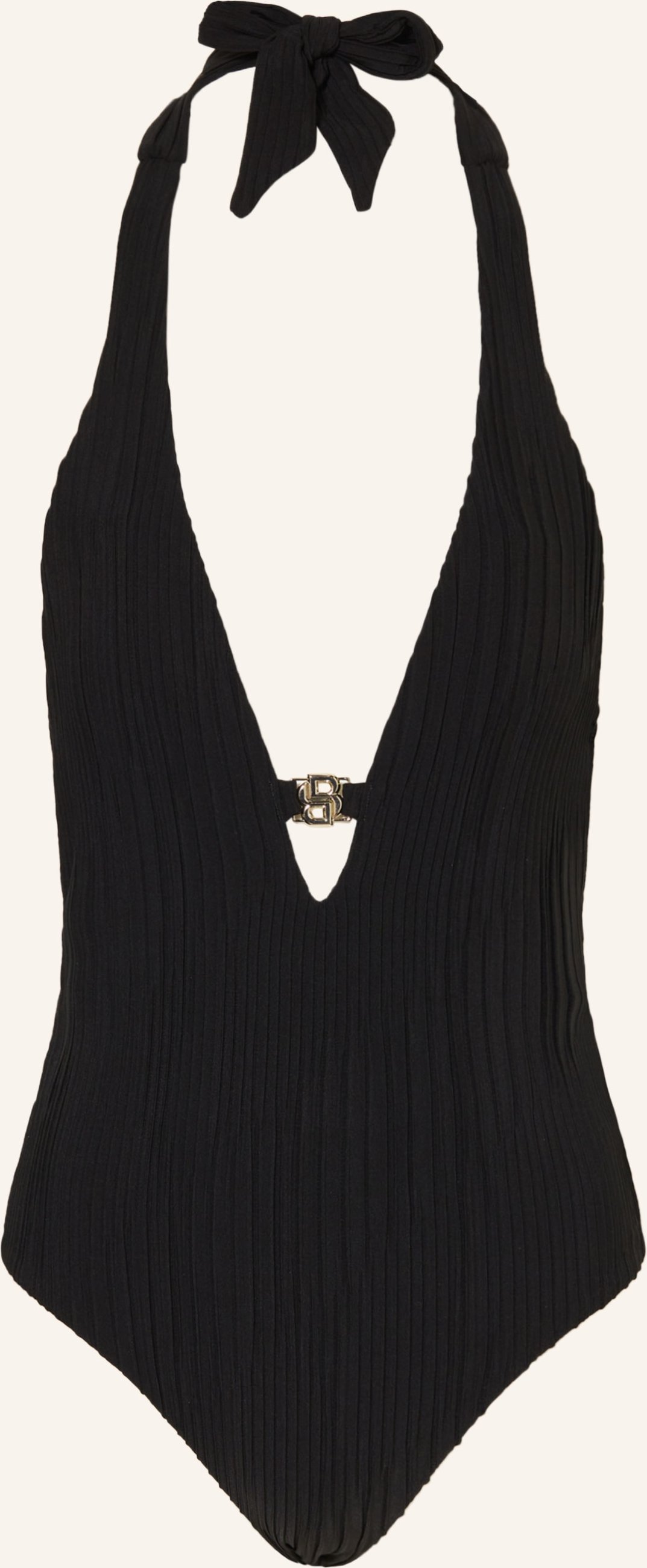 Boss Neckholder-Badeanzug Double B Mit Cut-Out schwarz