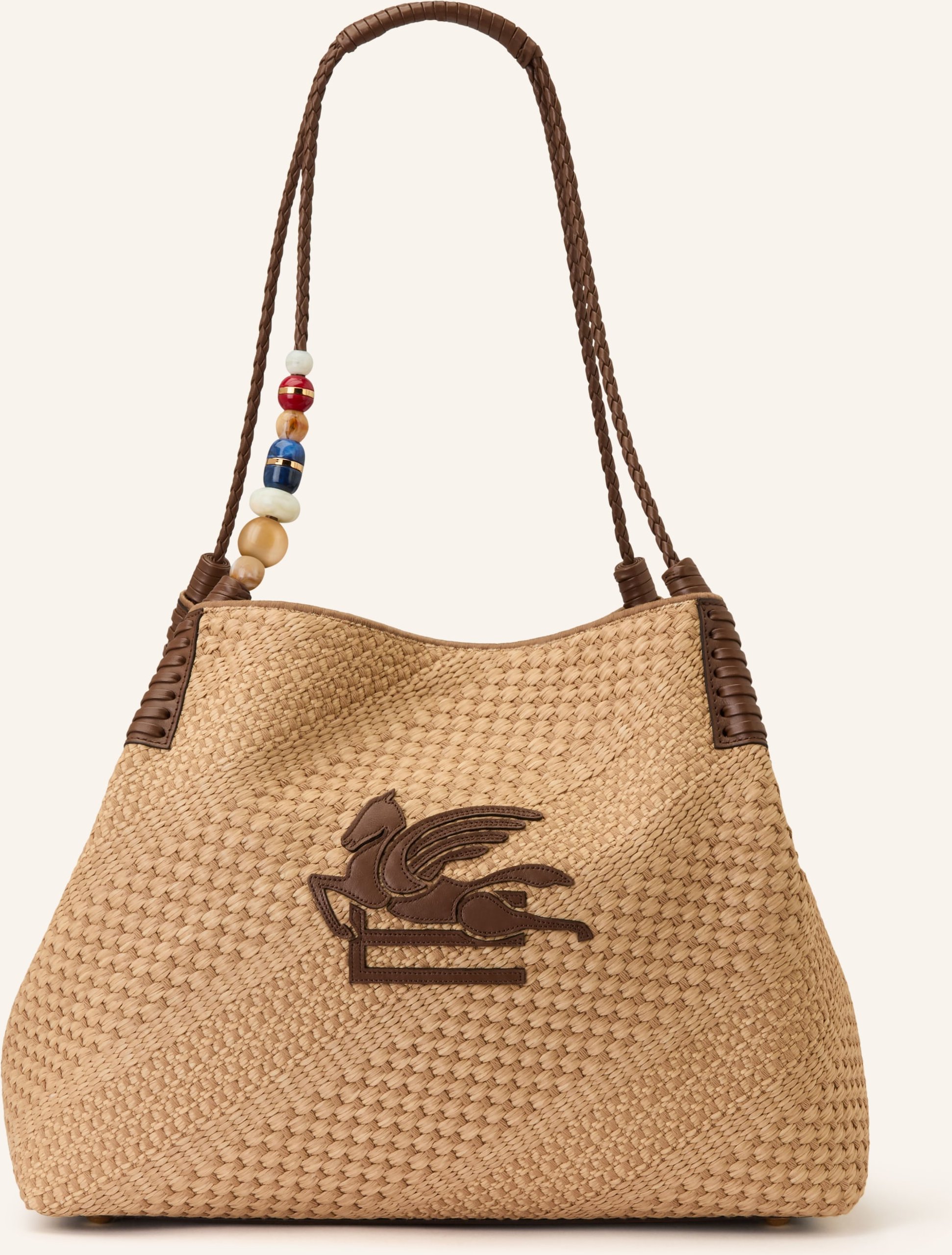 Etro Shopper Libra Mit Schmuckperlen braun