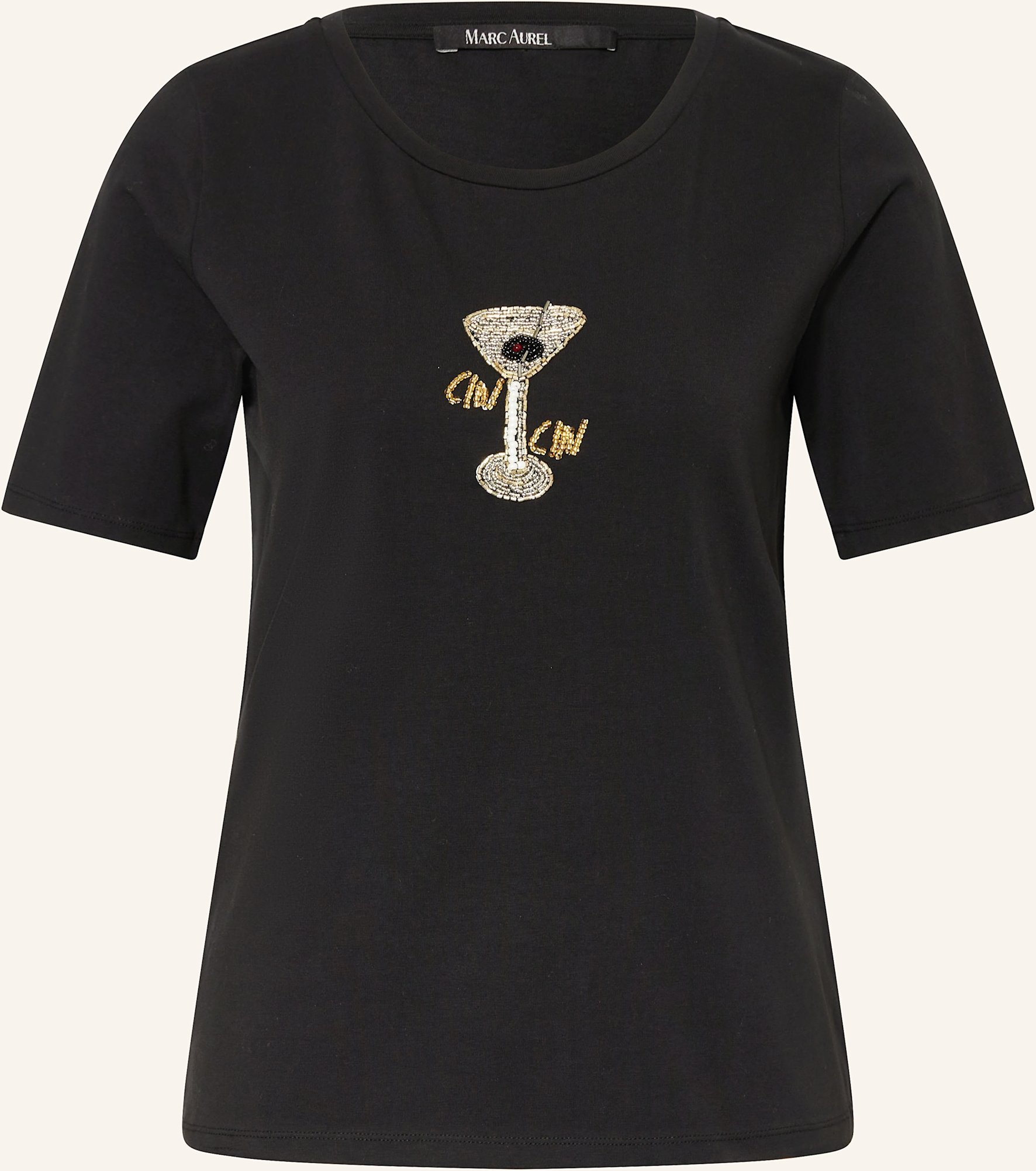 Marc Aurel T-Shirt Mit Schmucksteinen schwarz