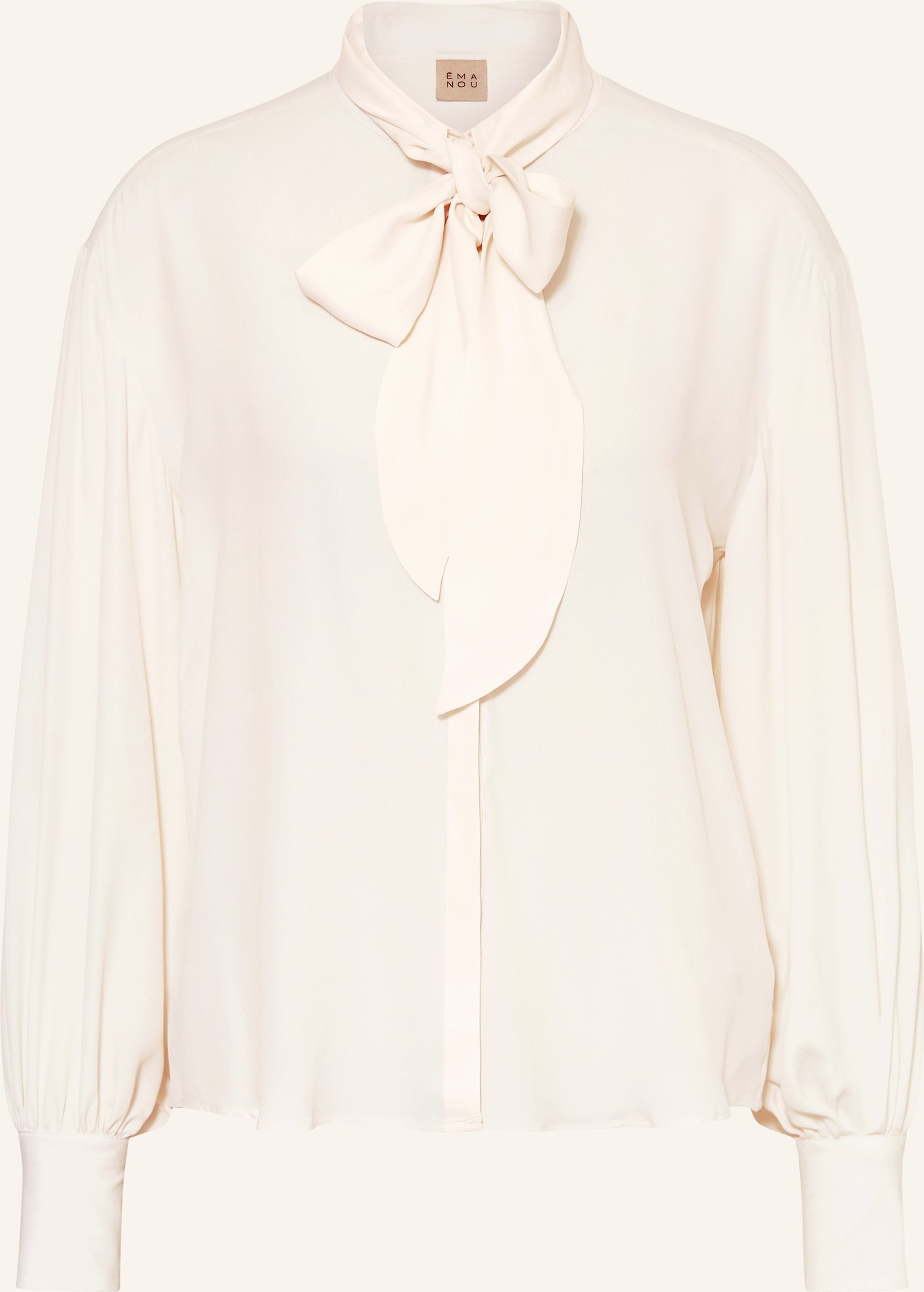 Émanou Schluppenbluse Mit Seide weiss