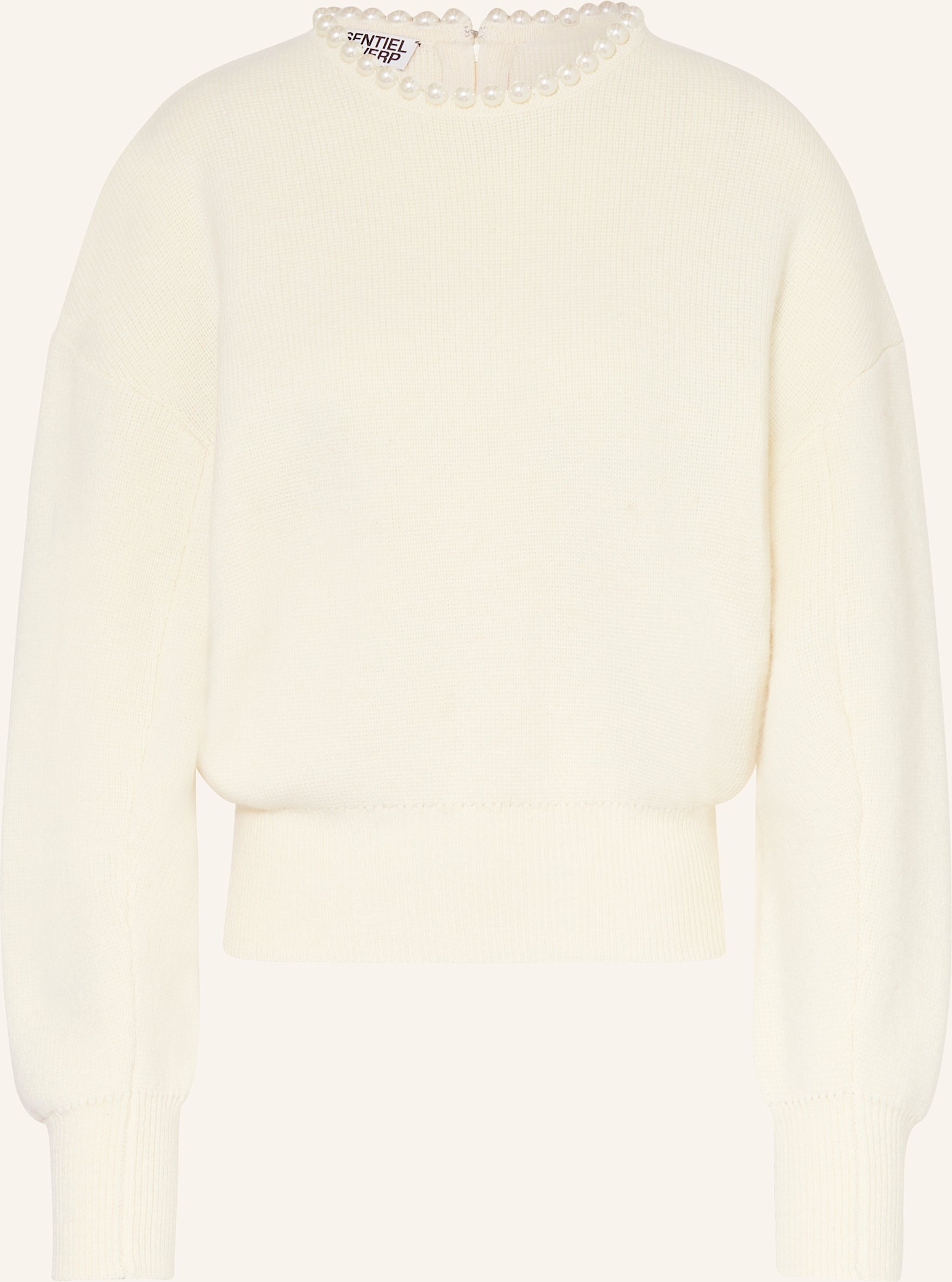 Thumbnail - Essentiel Antwerp Pullover Inti Mit Schmuckperlen weiss