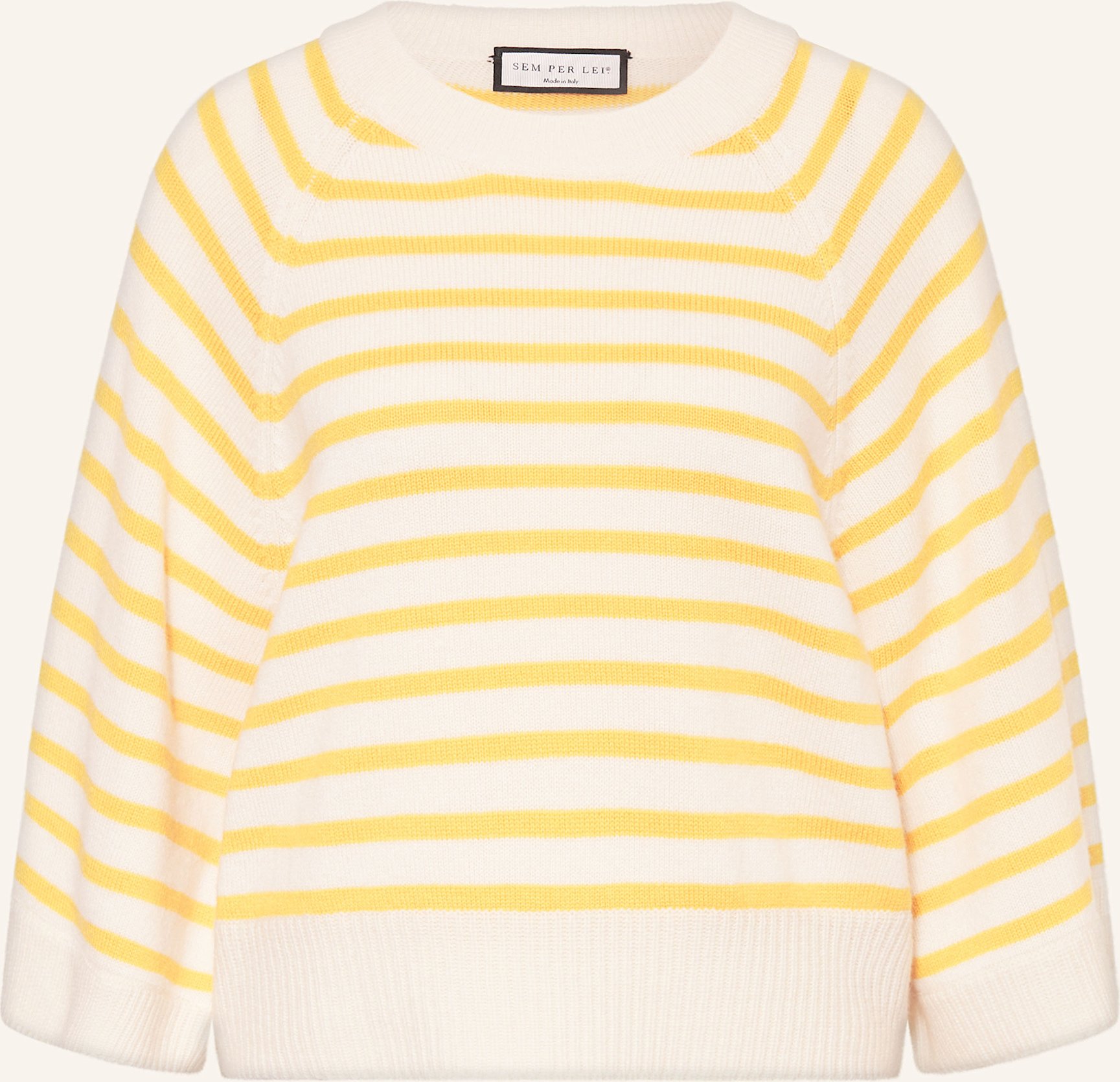 Sem Per Lei Pullover Mit Cashmere Und 3/4-Arm gelb