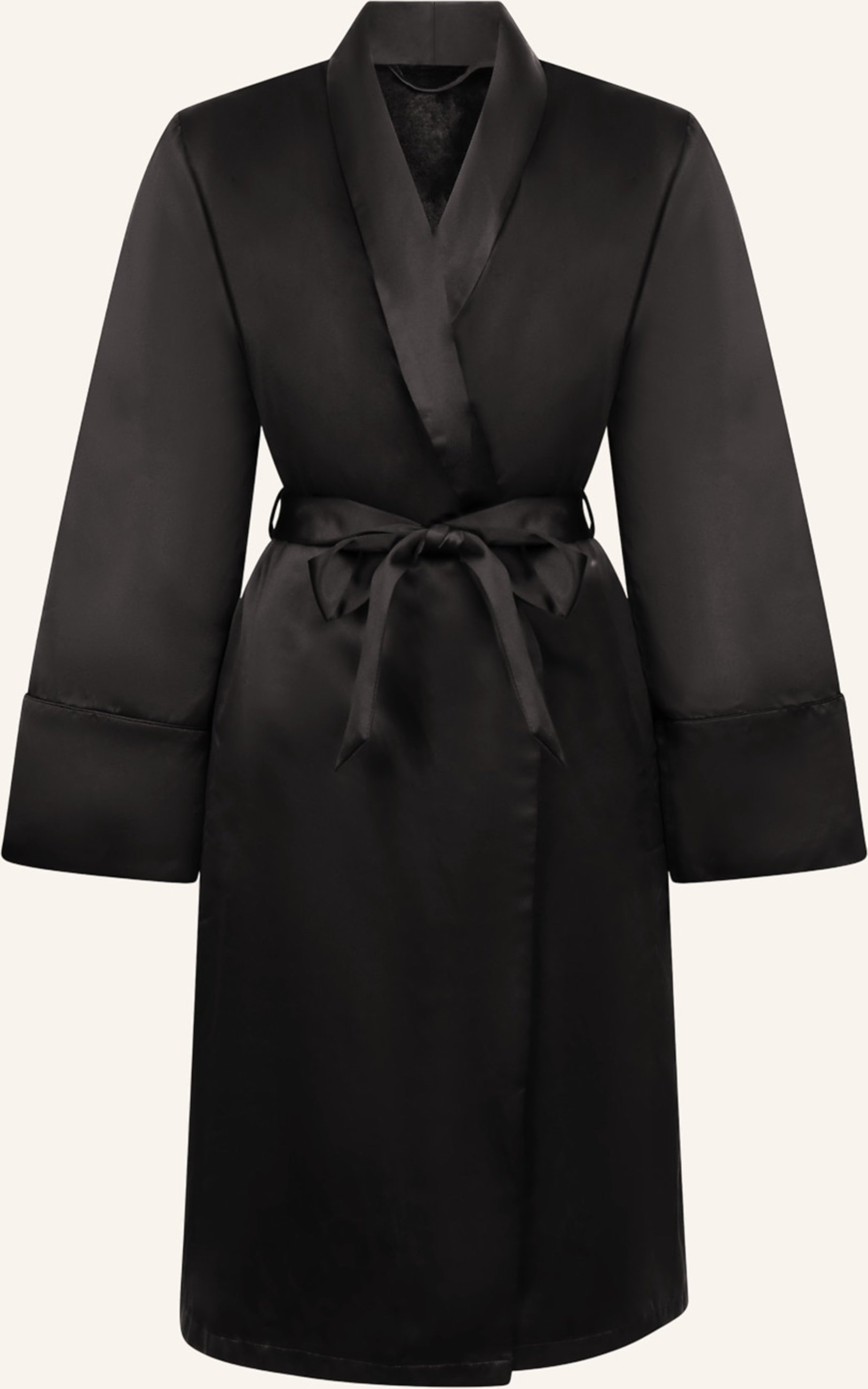 Hunkemöller Bademantel Satin Fleece schwarz