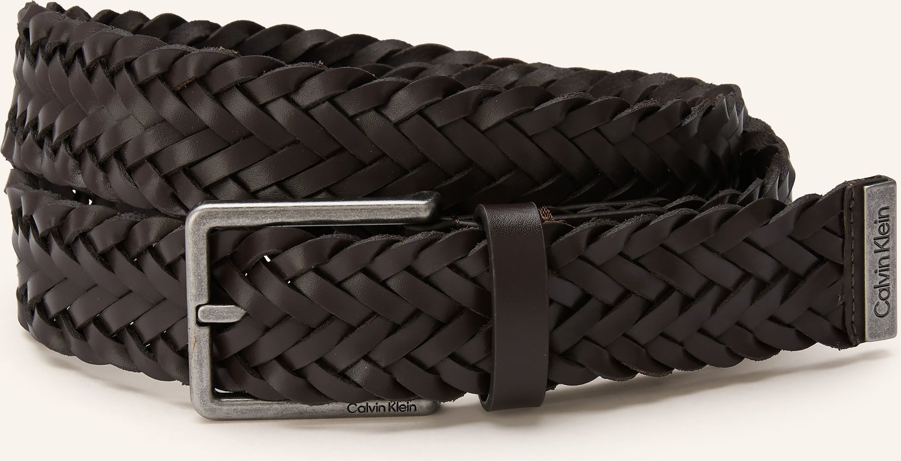 Calvin Klein Flechtgürtel Aus Leder braun