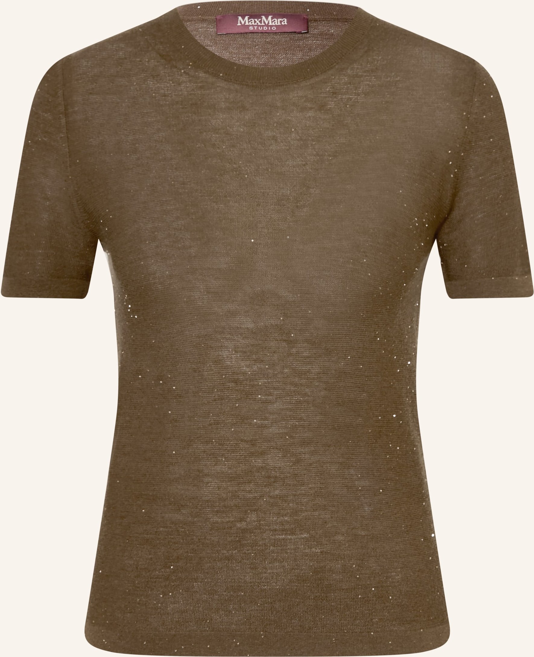 Max Mara Studio Strickshirt Lepre Mit Pailletten gruen