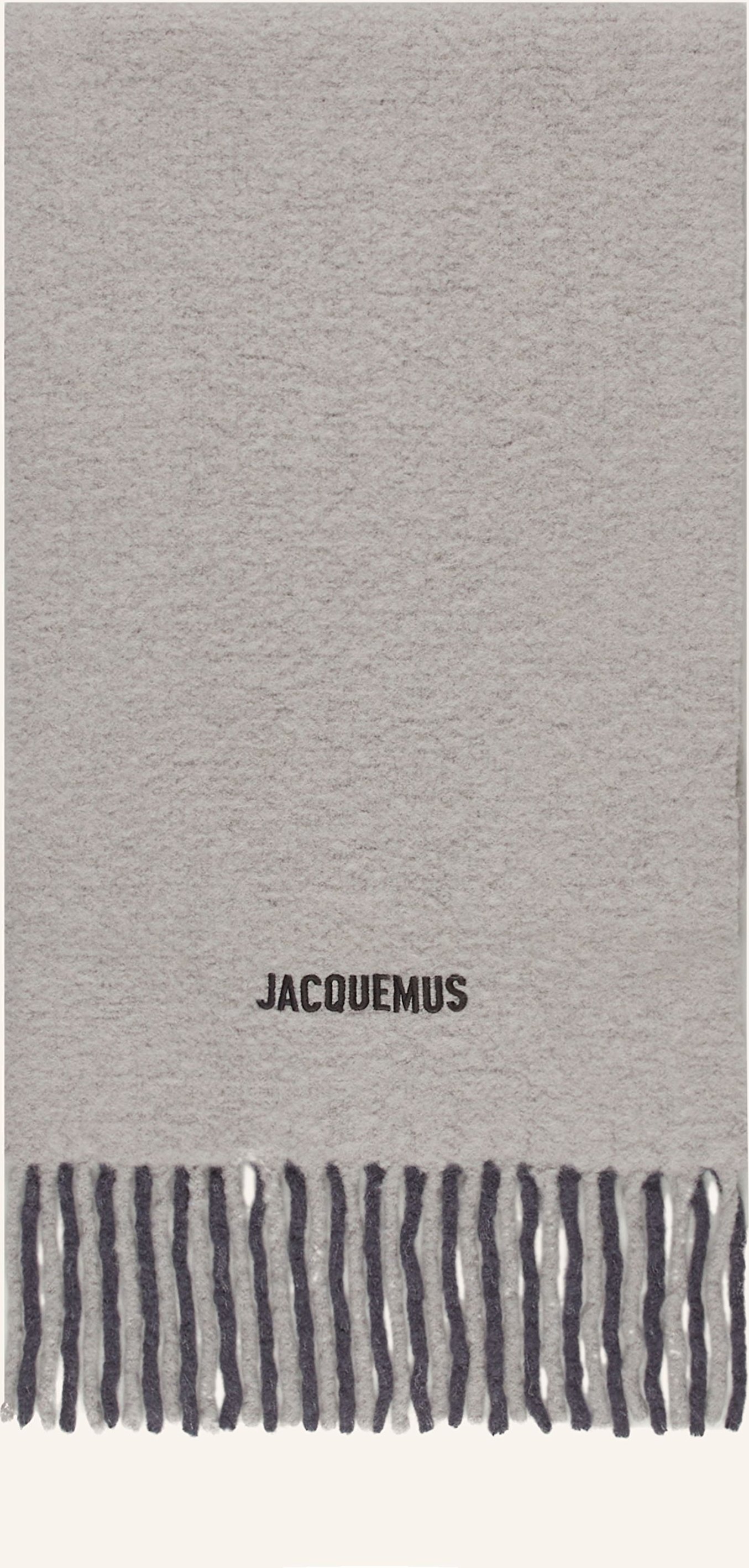 Thumbnail - Jacquemus Alpaka-Schal L Echarpe Moisson grau