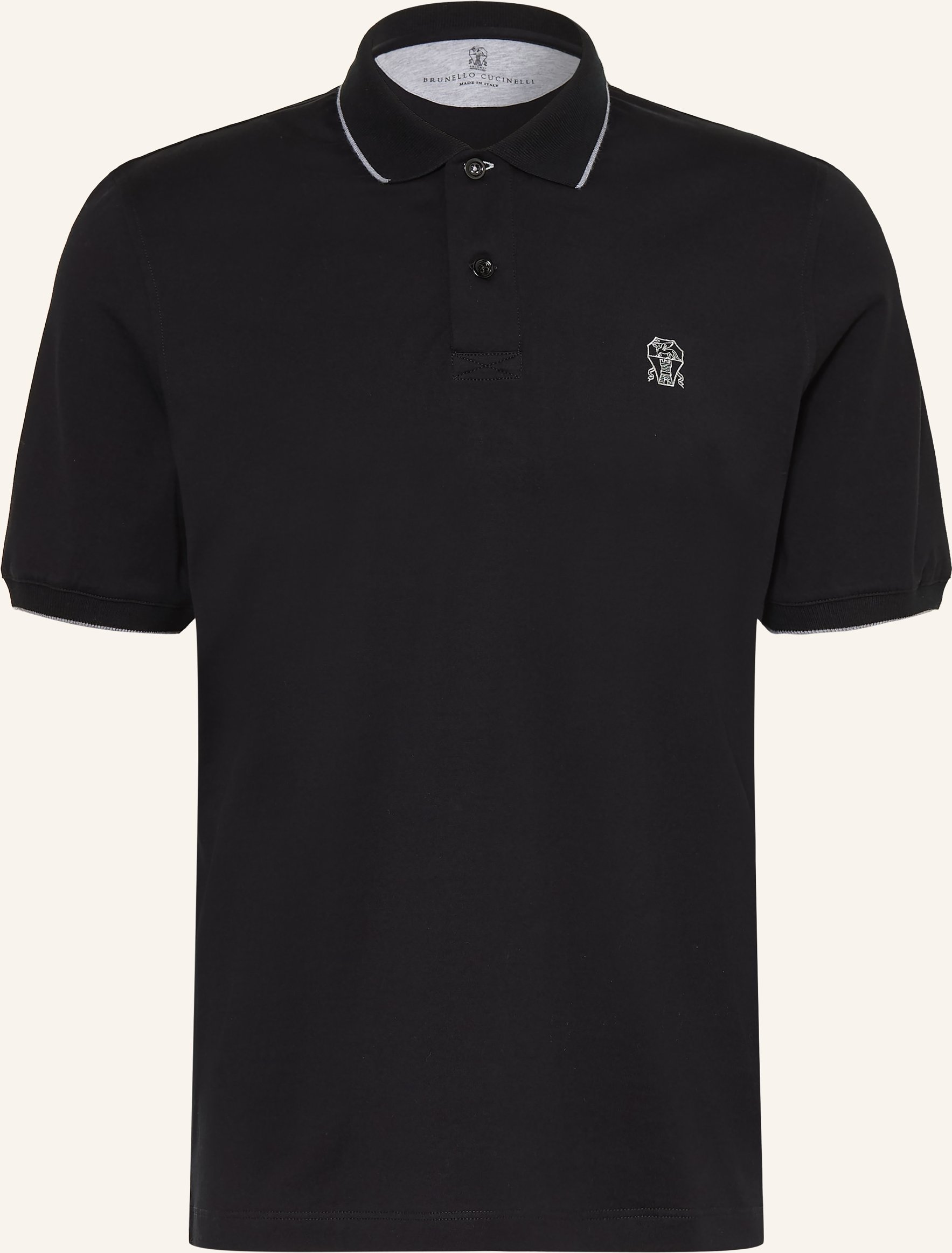 Brunello Cucinelli Jersey-Poloshirt schwarz