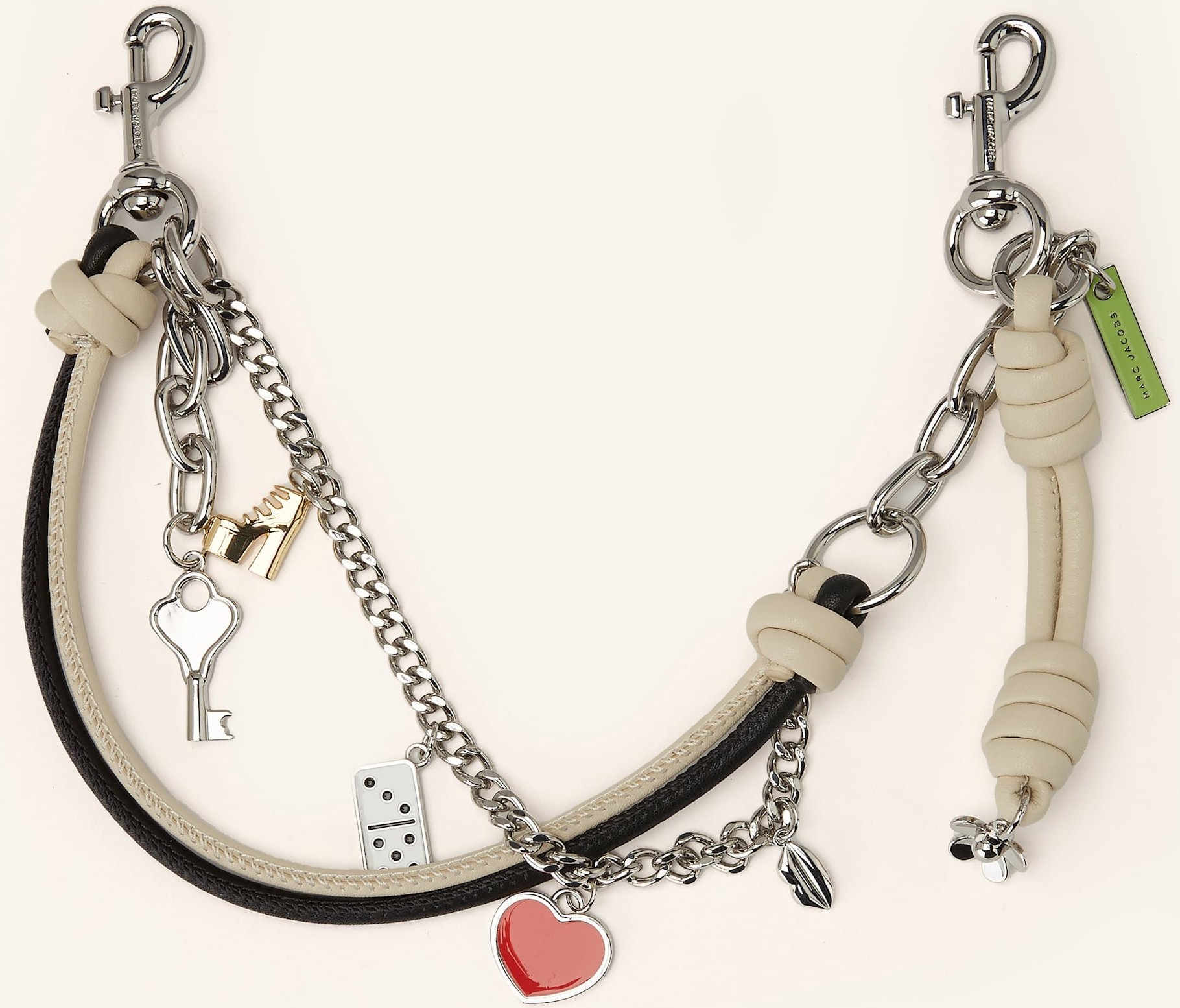 Thumbnail - Marc Jacobs Taschenanhänger The Mini Icon Chain Charm schwarz