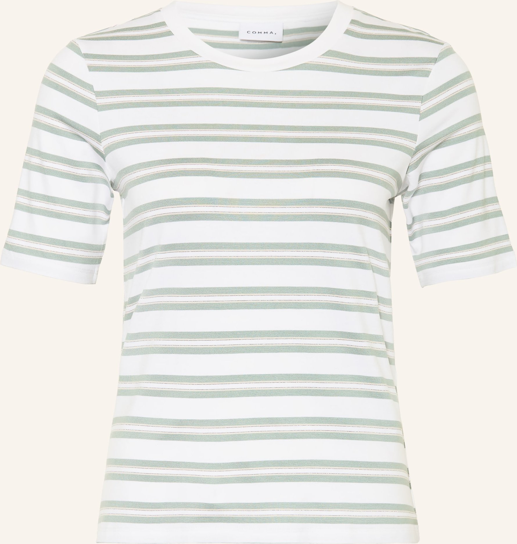 Comma T-Shirt Mit Glitzergarn gruen